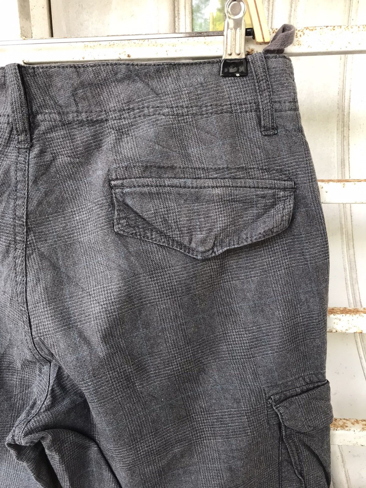 Japanese Brand BACK NUMBER Japan Military Grey Plaid Cargo Pant Size US 31 - 12 Thumbnail