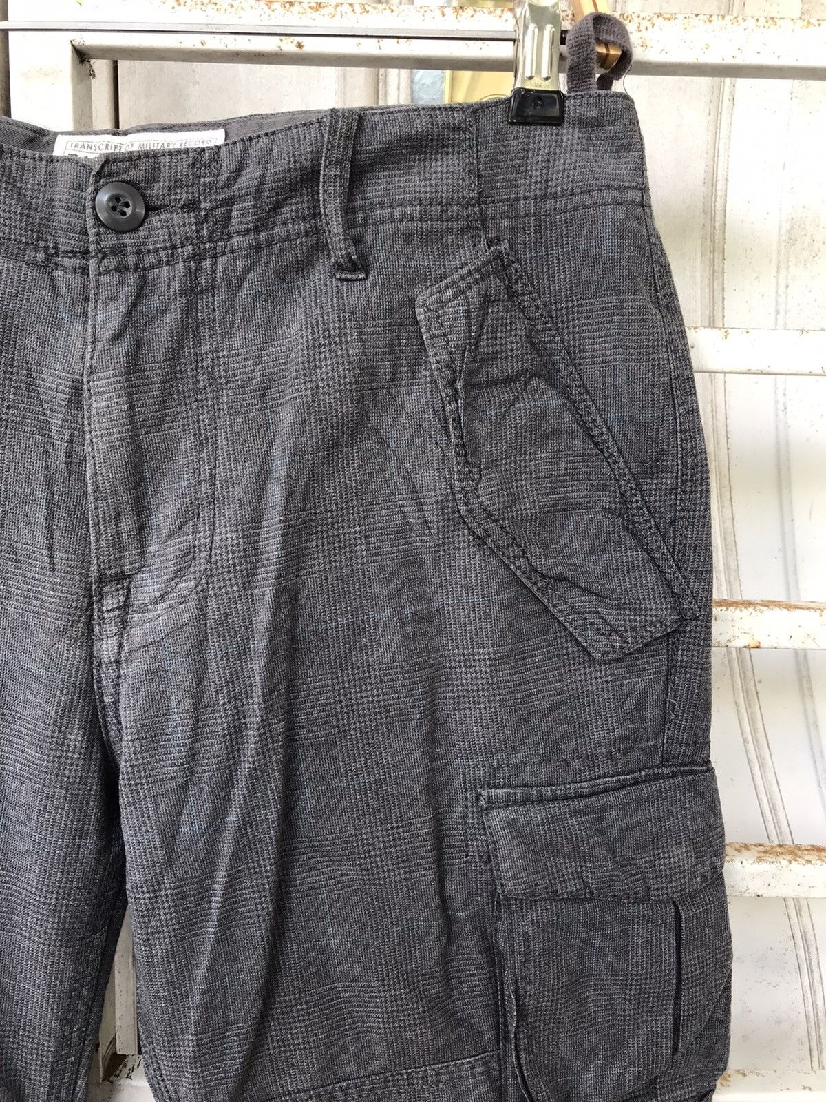 Japanese Brand BACK NUMBER Japan Military Grey Plaid Cargo Pant Size US 31 - 4 Thumbnail