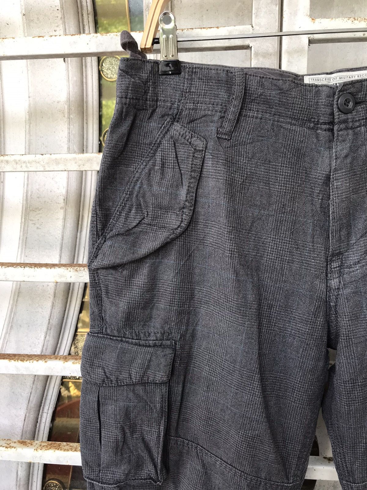Japanese Brand BACK NUMBER Japan Military Grey Plaid Cargo Pant Size US 31 - 5 Thumbnail