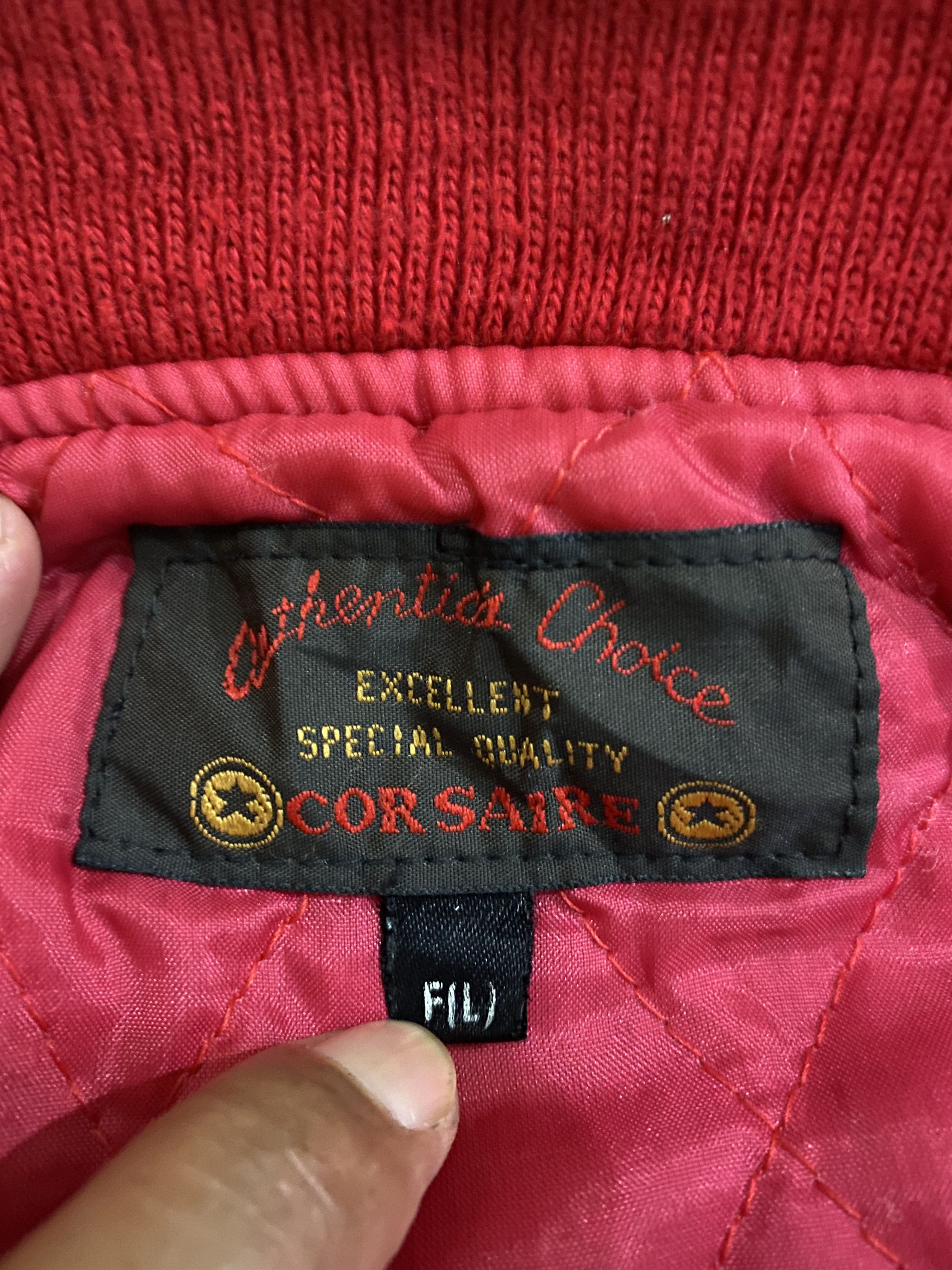 Japanese Brand Sukajan Jacket Red Velvet Embroidery Big Dragon Logo Rare Size US L / EU 52-54 / 3 - 7 Thumbnail