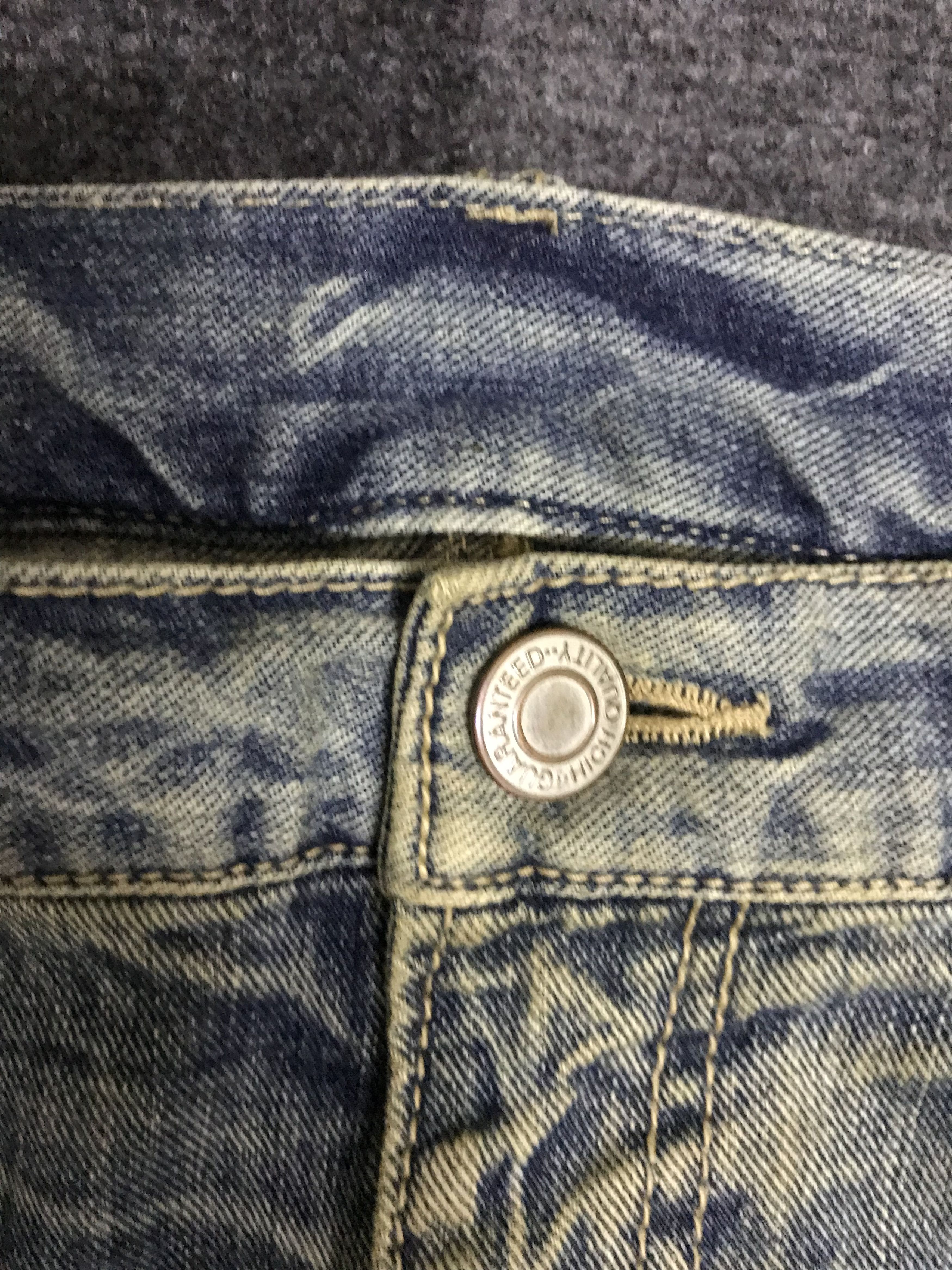 Japanese Brand D113 BACK AND FORTH Wing SpellOut Cropped Rusty Jeans Size US 35 - 9 Thumbnail