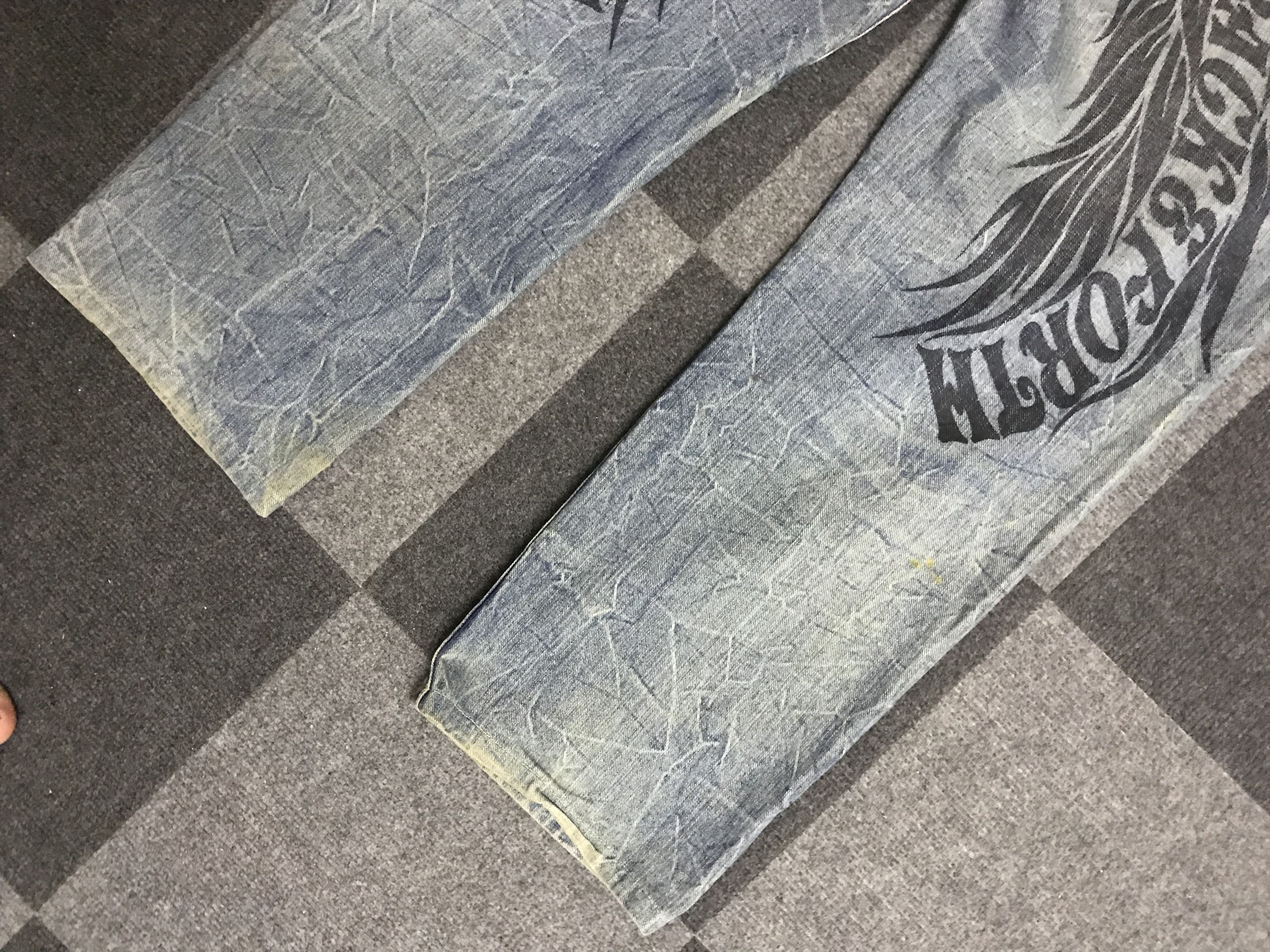 Japanese Brand D113 BACK AND FORTH Wing SpellOut Cropped Rusty Jeans Size US 35 - 11 Thumbnail