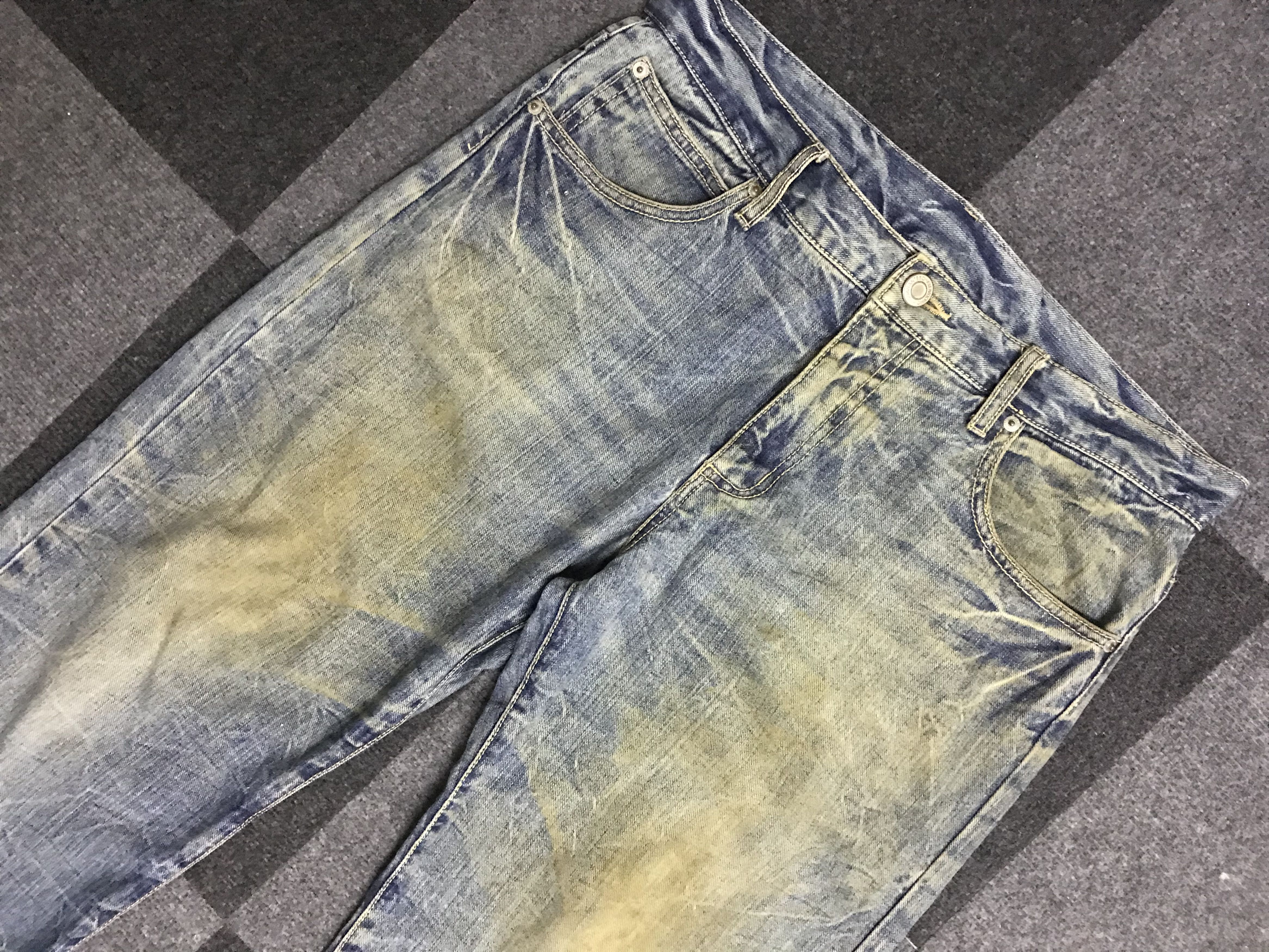 Japanese Brand D113 BACK AND FORTH Wing SpellOut Cropped Rusty Jeans Size US 35 - 5 Thumbnail