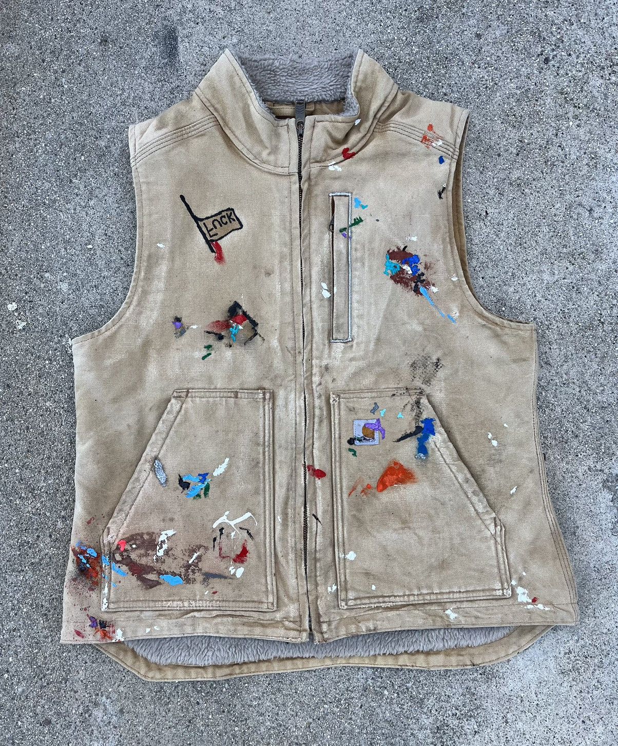 Carhartt Custom Carhartt Sherpa Vest Thrashed Distressed Sun Fade Size US S / EU 44-46 / 1 - 10 Thumbnail