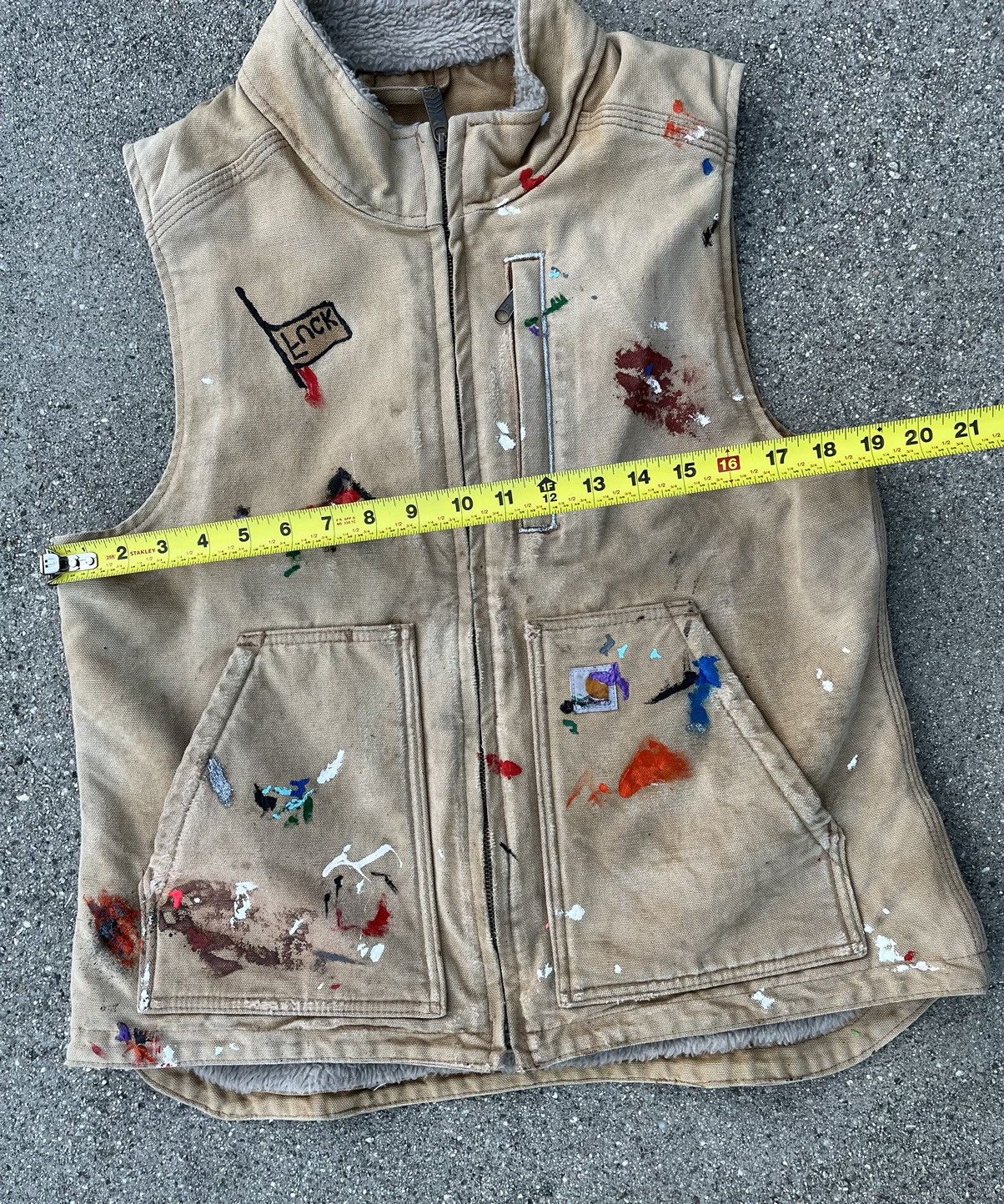 Carhartt Custom Carhartt Sherpa Vest Thrashed Distressed Sun Fade Size US S / EU 44-46 / 1 - 6 Thumbnail
