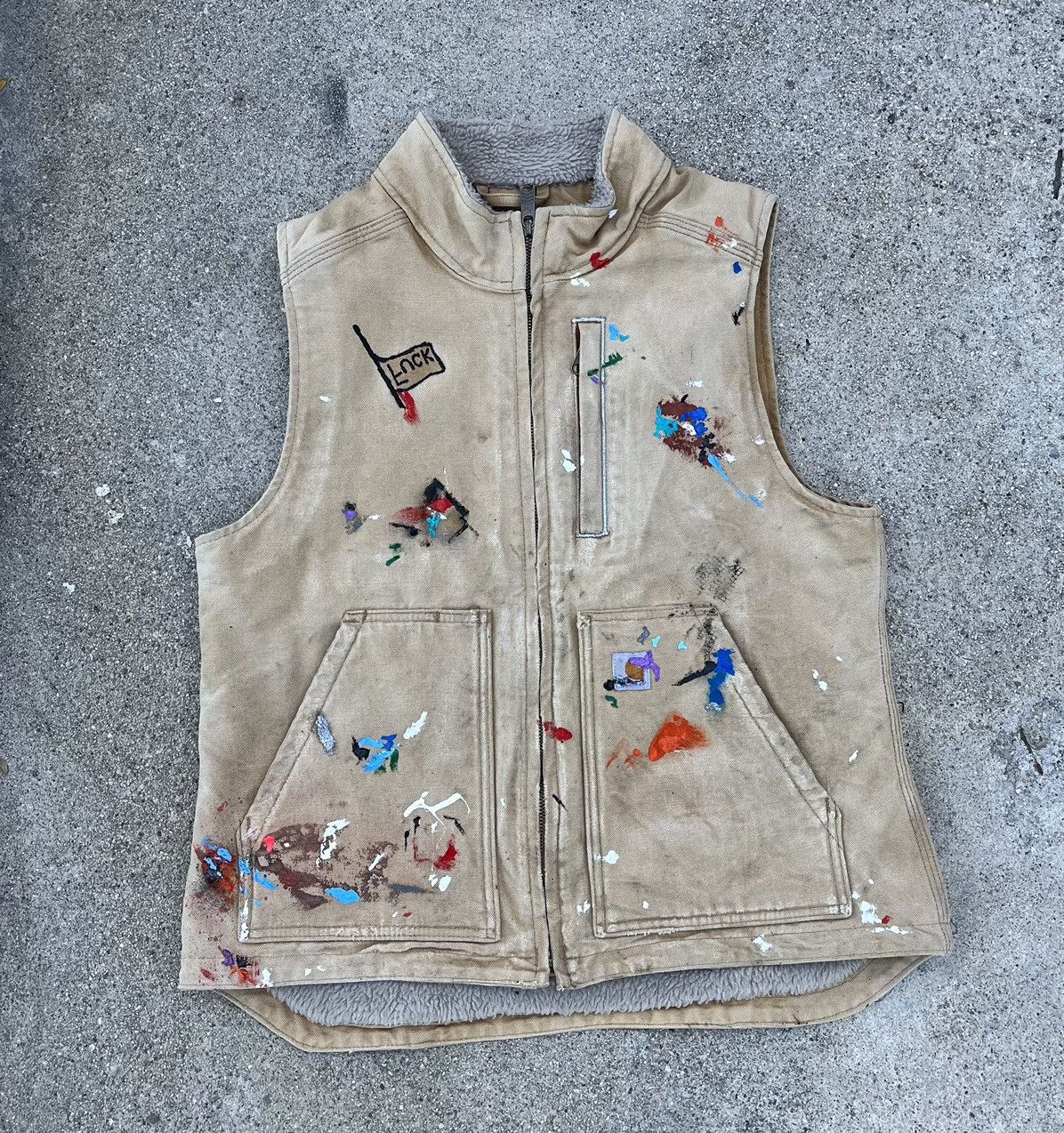 Carhartt Custom Carhartt Sherpa Vest Thrashed Distressed Sun Fade Size US S / EU 44-46 / 1 - 1 Thumbnail