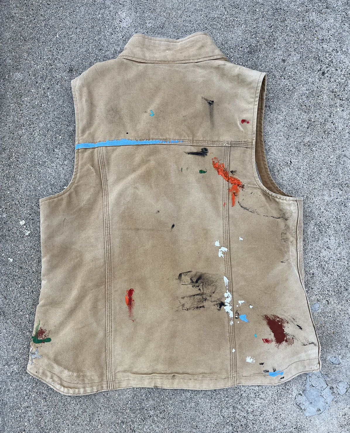 Carhartt Custom Carhartt Sherpa Vest Thrashed Distressed Sun Fade Size US S / EU 44-46 / 1 - 2 Thumbnail