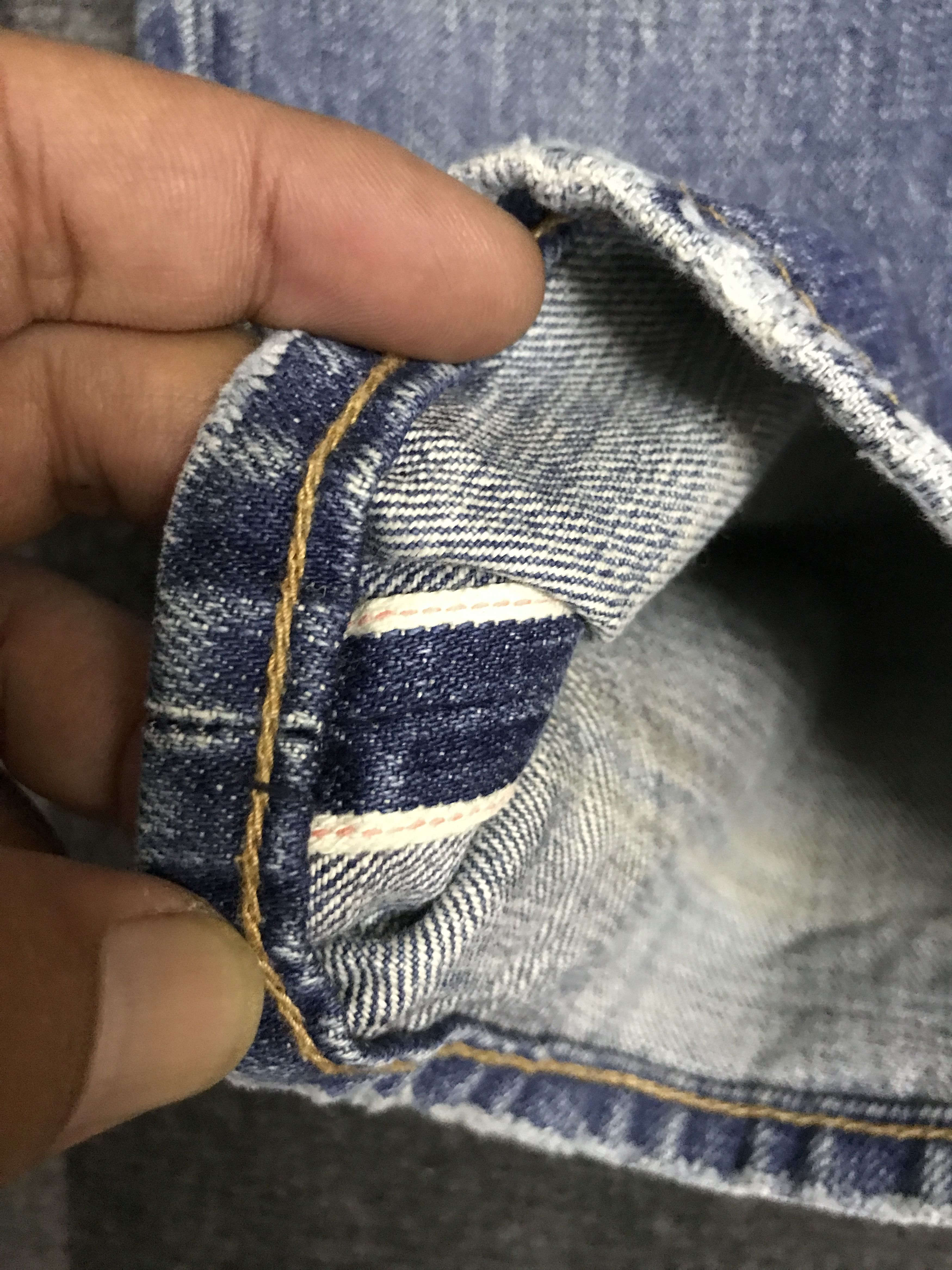 Japanese Brand D146 JOURNAL STANDARD Light Wash Distressed Slvedge Jeans Size US 33 - 8 Thumbnail