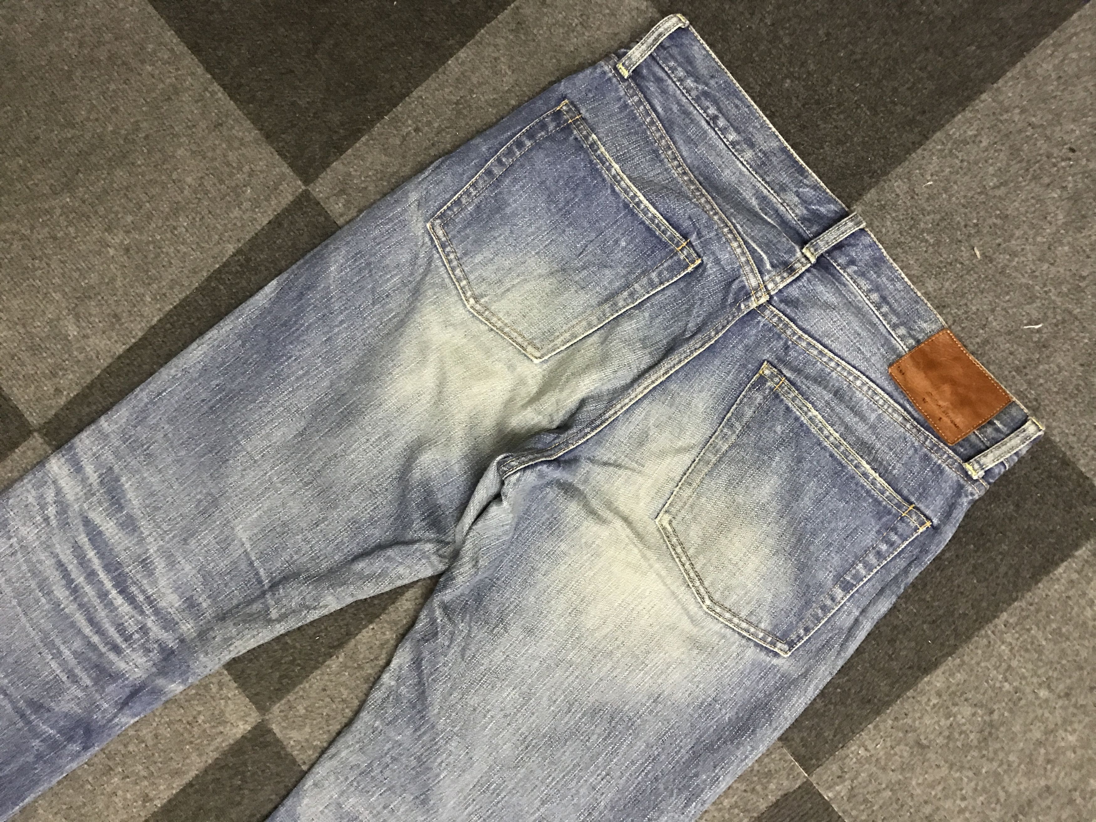Japanese Brand D146 JOURNAL STANDARD Light Wash Distressed Slvedge Jeans Size US 33 - 11 Thumbnail