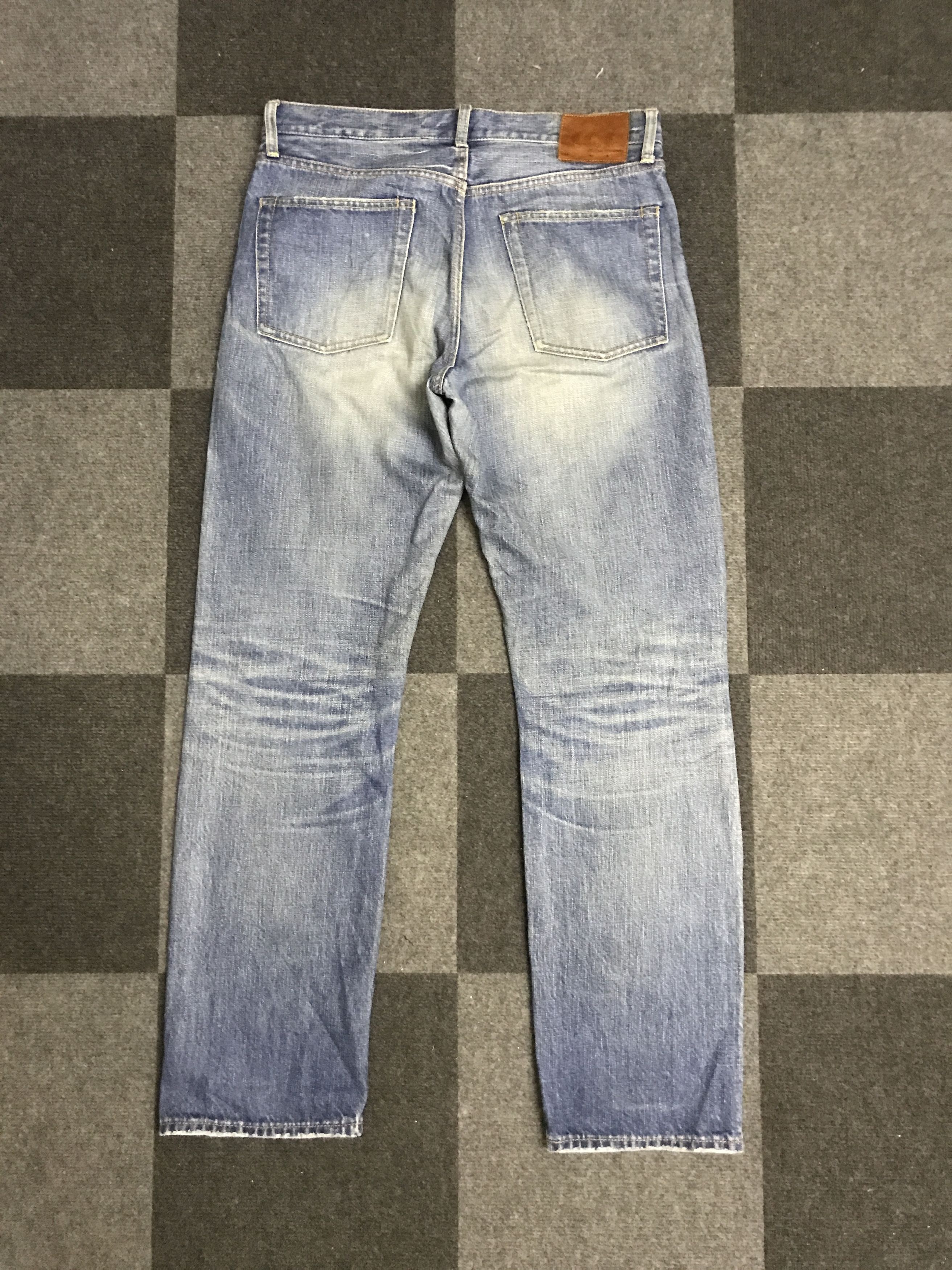 Japanese Brand D146 JOURNAL STANDARD Light Wash Distressed Slvedge Jeans Size US 33 - 10 Thumbnail