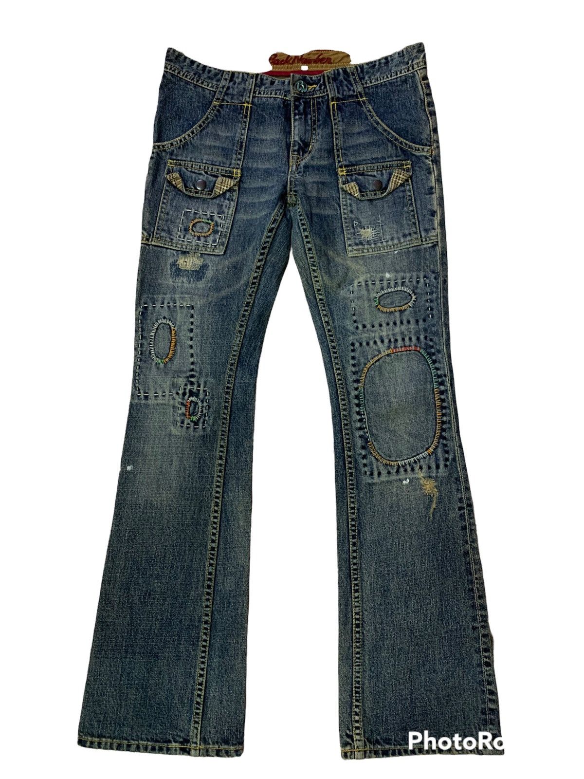Japanese Brand Back Number Patchwork Bush Pants Size US 32 / EU 48 - 1 Thumbnail