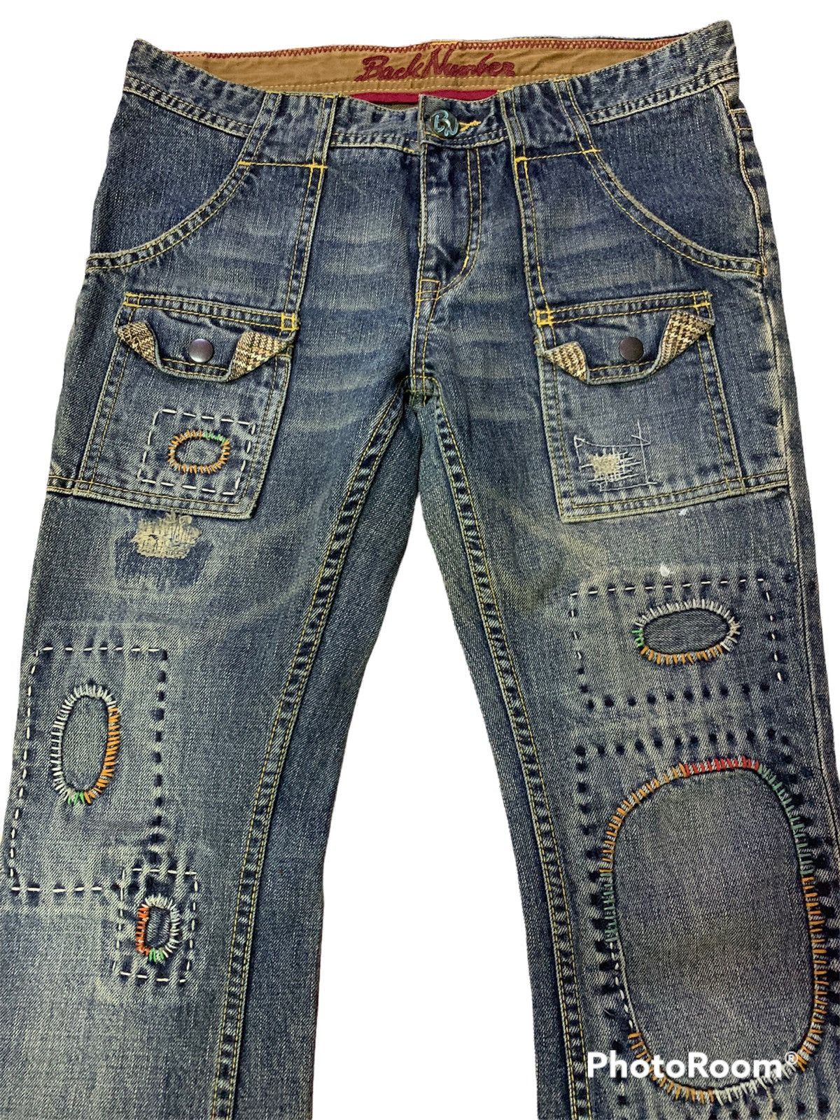 Japanese Brand Back Number Patchwork Bush Pants Size US 32 / EU 48 - 2 Thumbnail