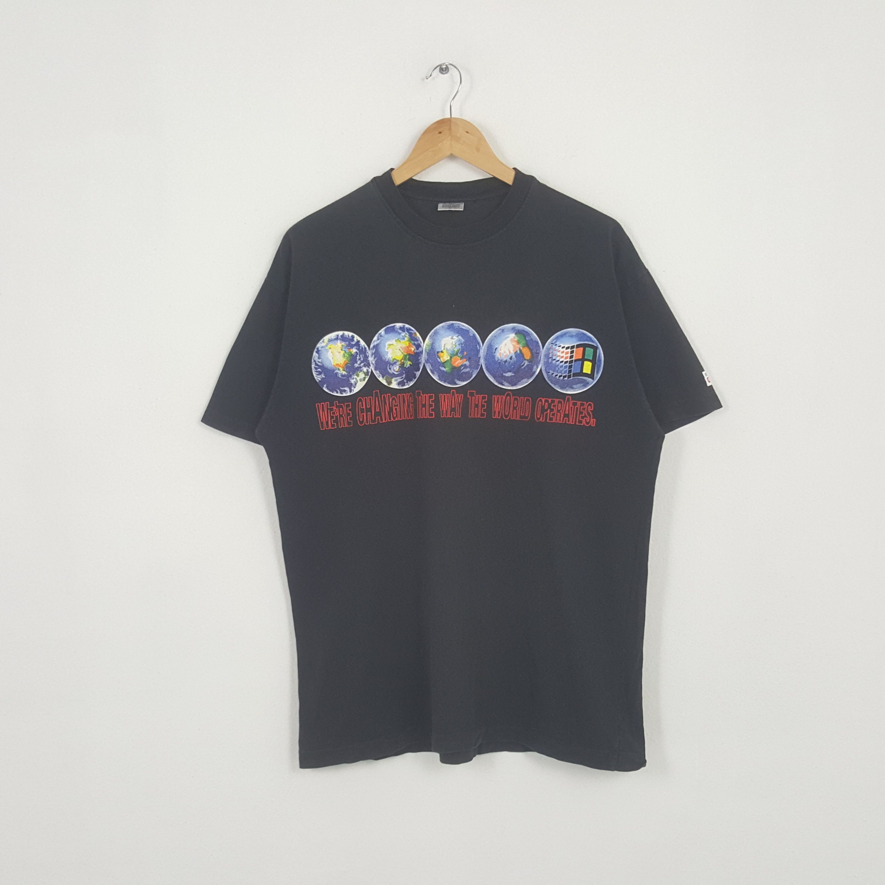 Apple Vintage Microfost Computer Window Tshirt Size US L / EU 52-54 / 3 - 1 Thumbnail