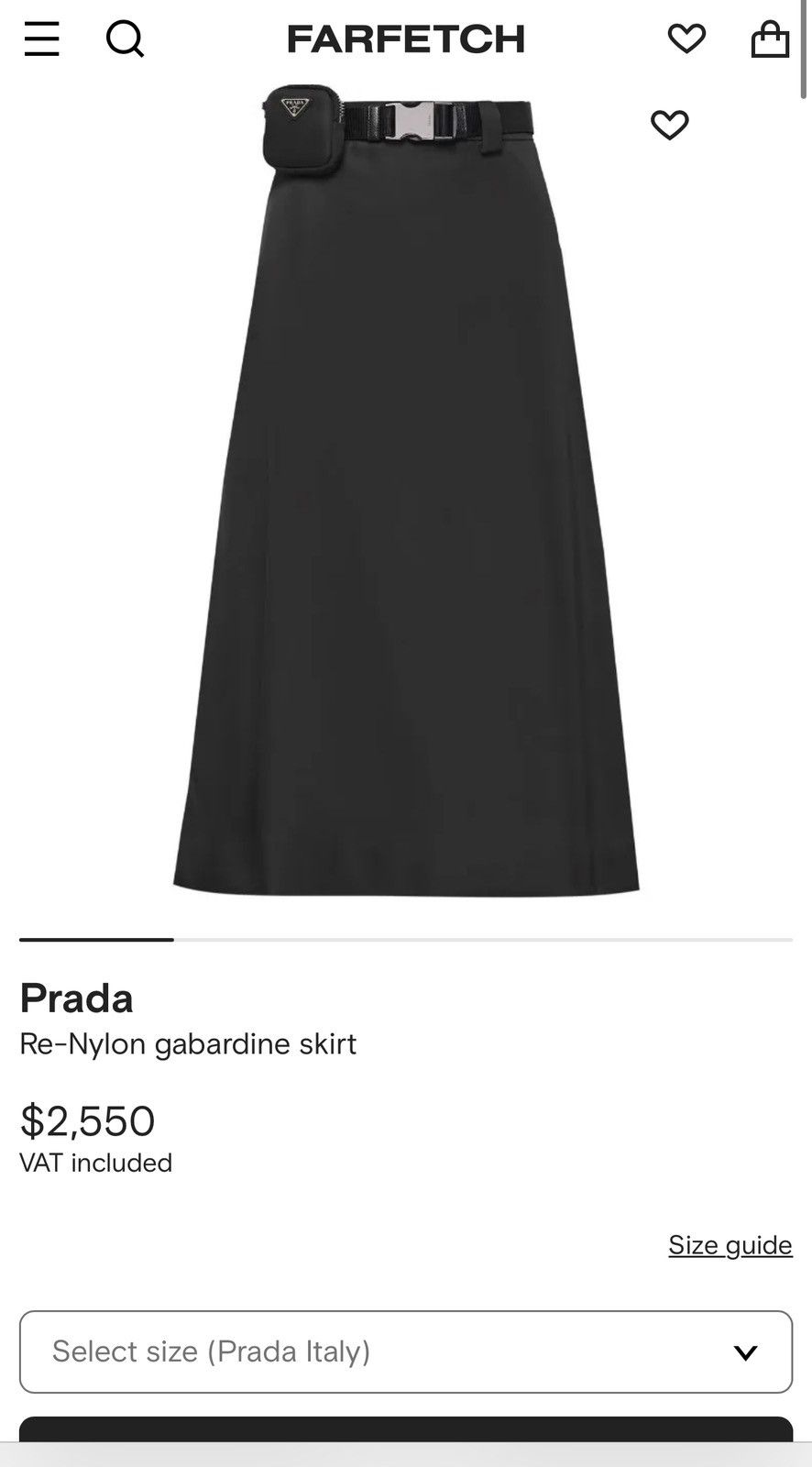 Prada Prada Re-Nylon gabardine skirt with pouch Size 28" / US 6 / IT 42 - 4 Thumbnail
