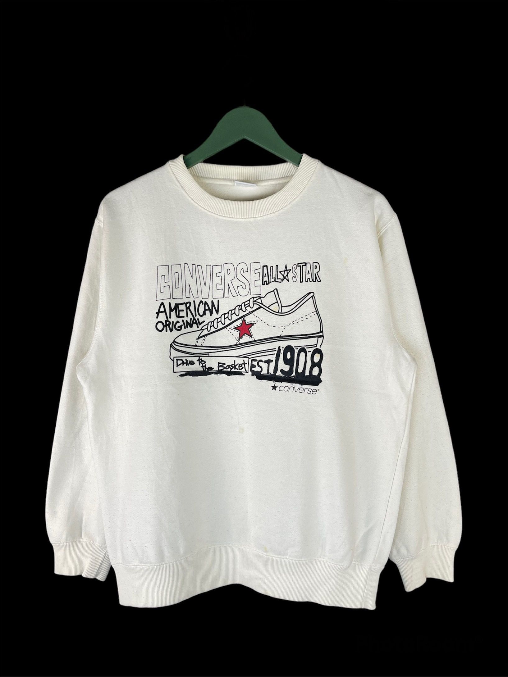 Converse × Vintage Converse All Star Shoes Big Logo Sweatshirt Size US S / EU 44-46 / 1 - 1 Thumbnail