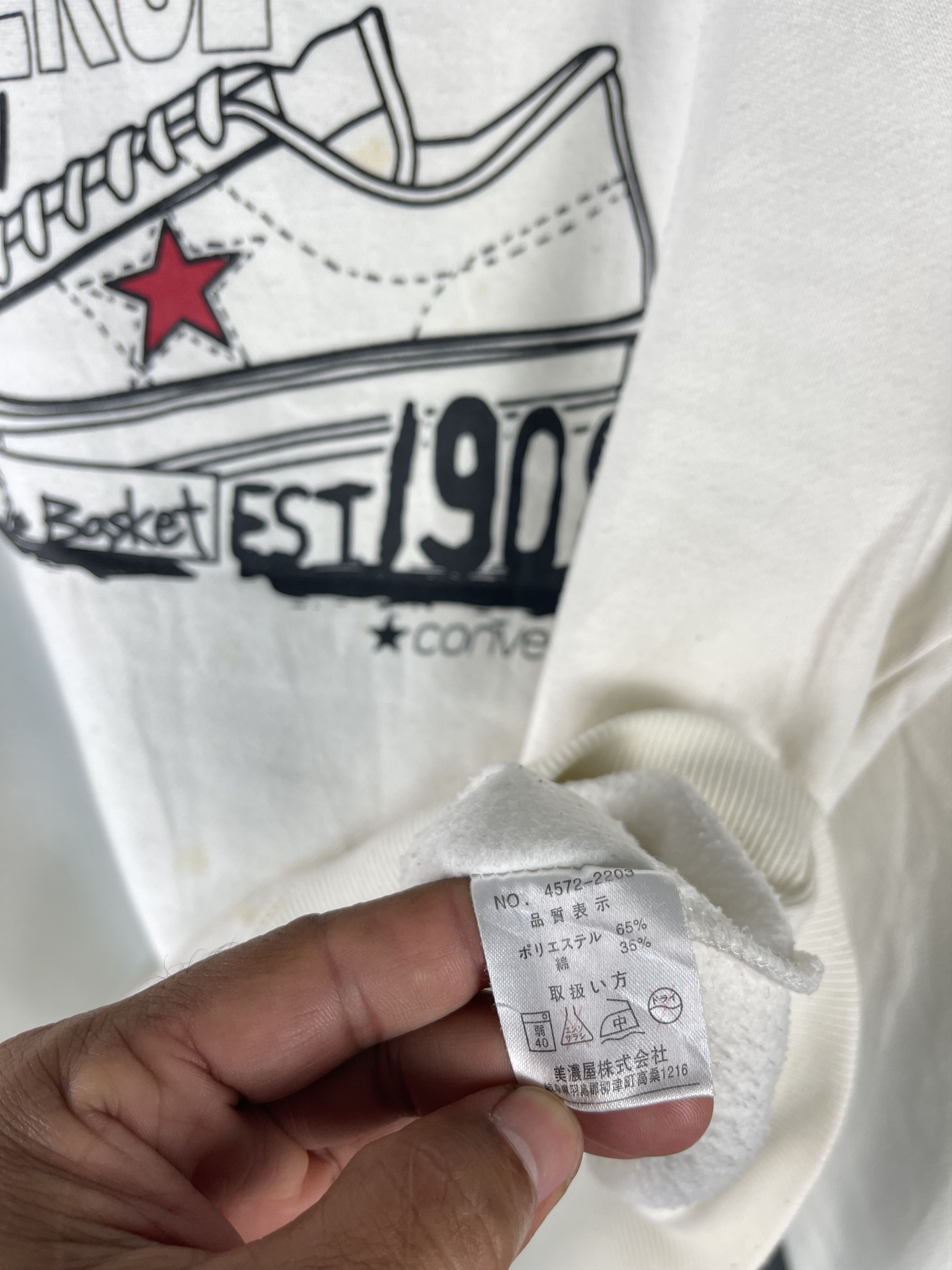 Converse × Vintage Converse All Star Shoes Big Logo Sweatshirt Size US S / EU 44-46 / 1 - 8 Thumbnail