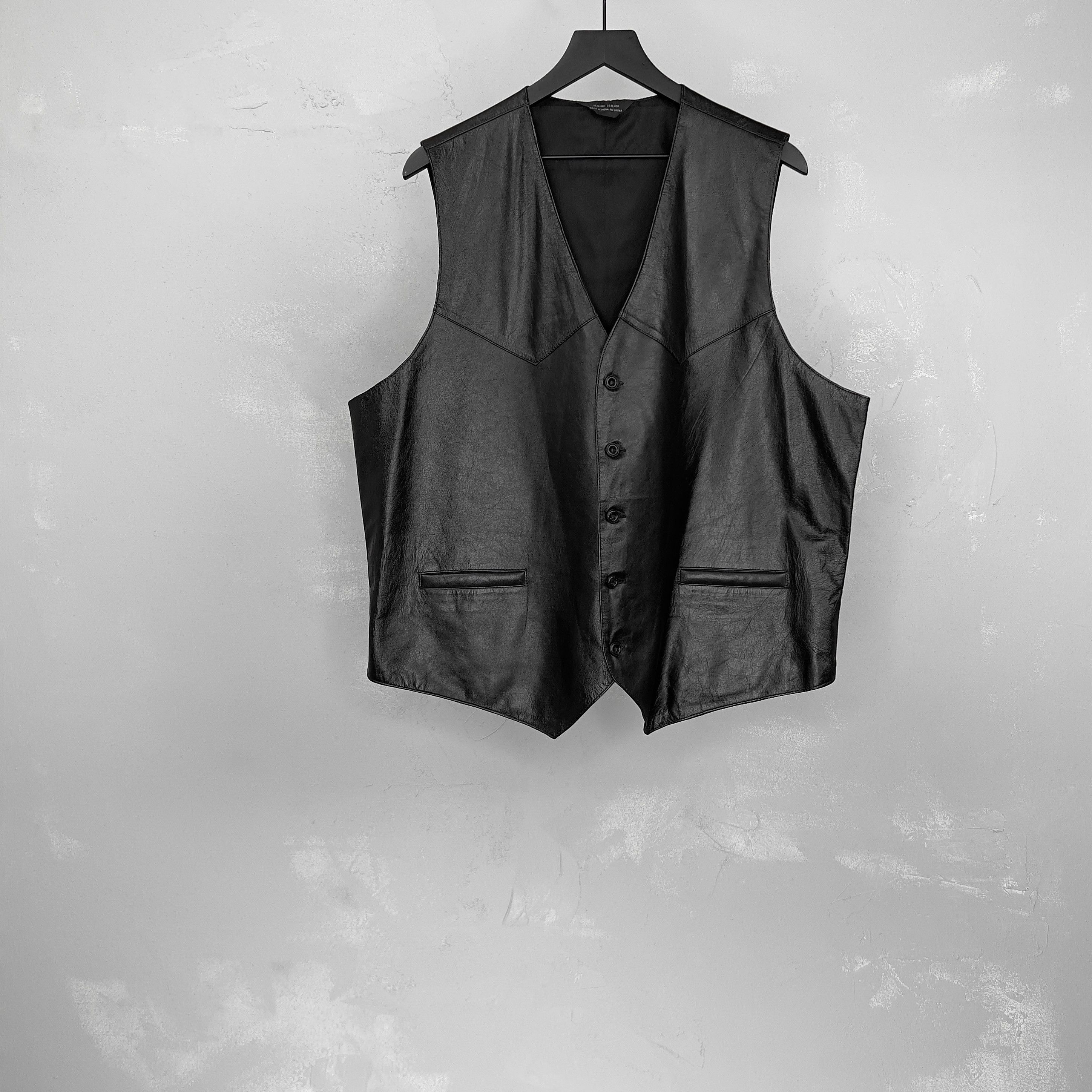 Vintage Vintage Black Leather Western Style Vest | Grailed