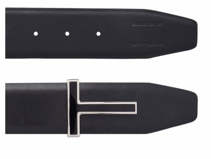 image of Men's Tom Ford T-Buckle Reversible Leather Black Belt in Tom Ford Black