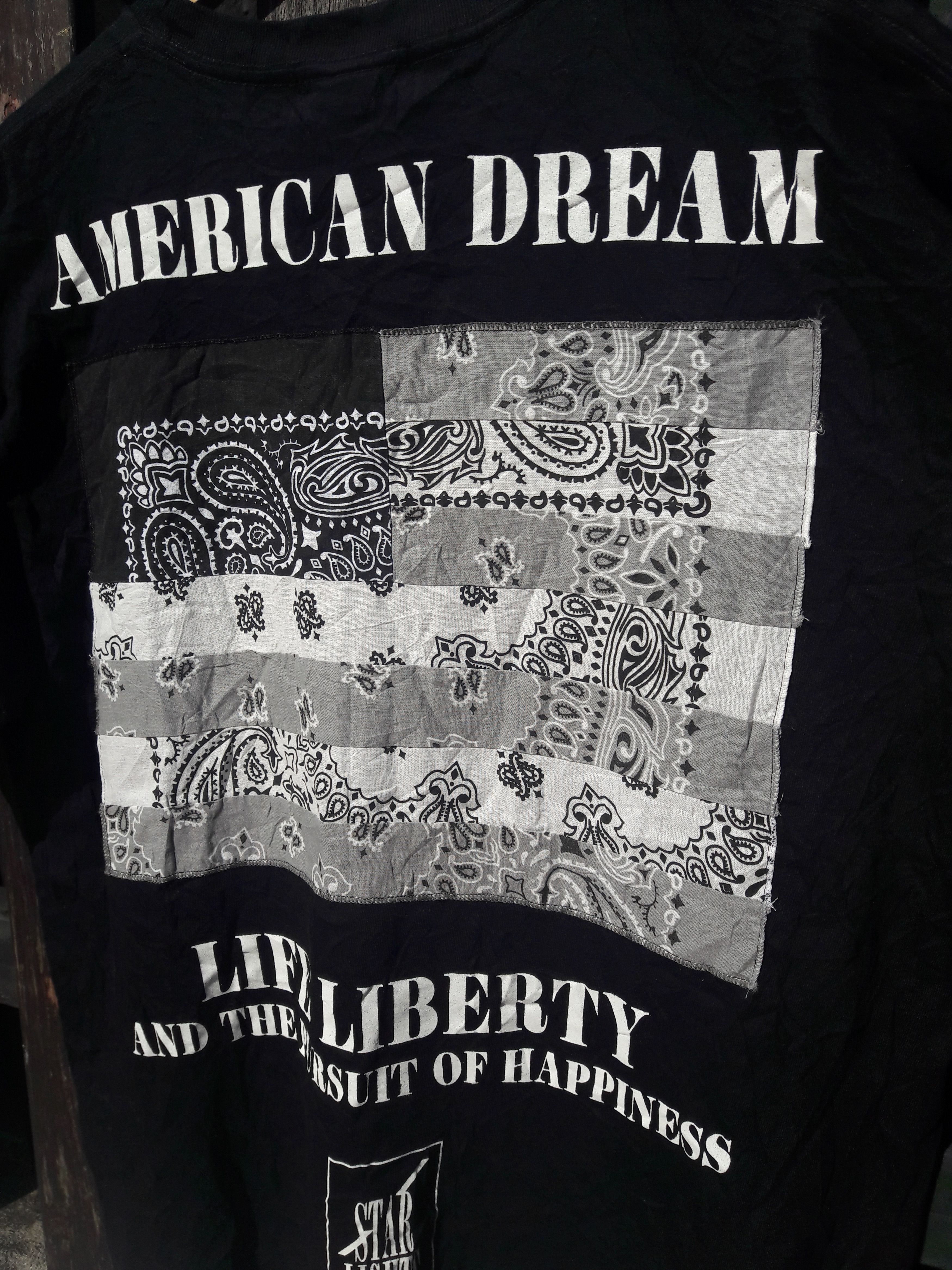 Vintage 🌠American Dream Bandana Patch Tee By Star Lights™ Gallery. Size US XL / EU 56 / 4 - 4 Thumbnail