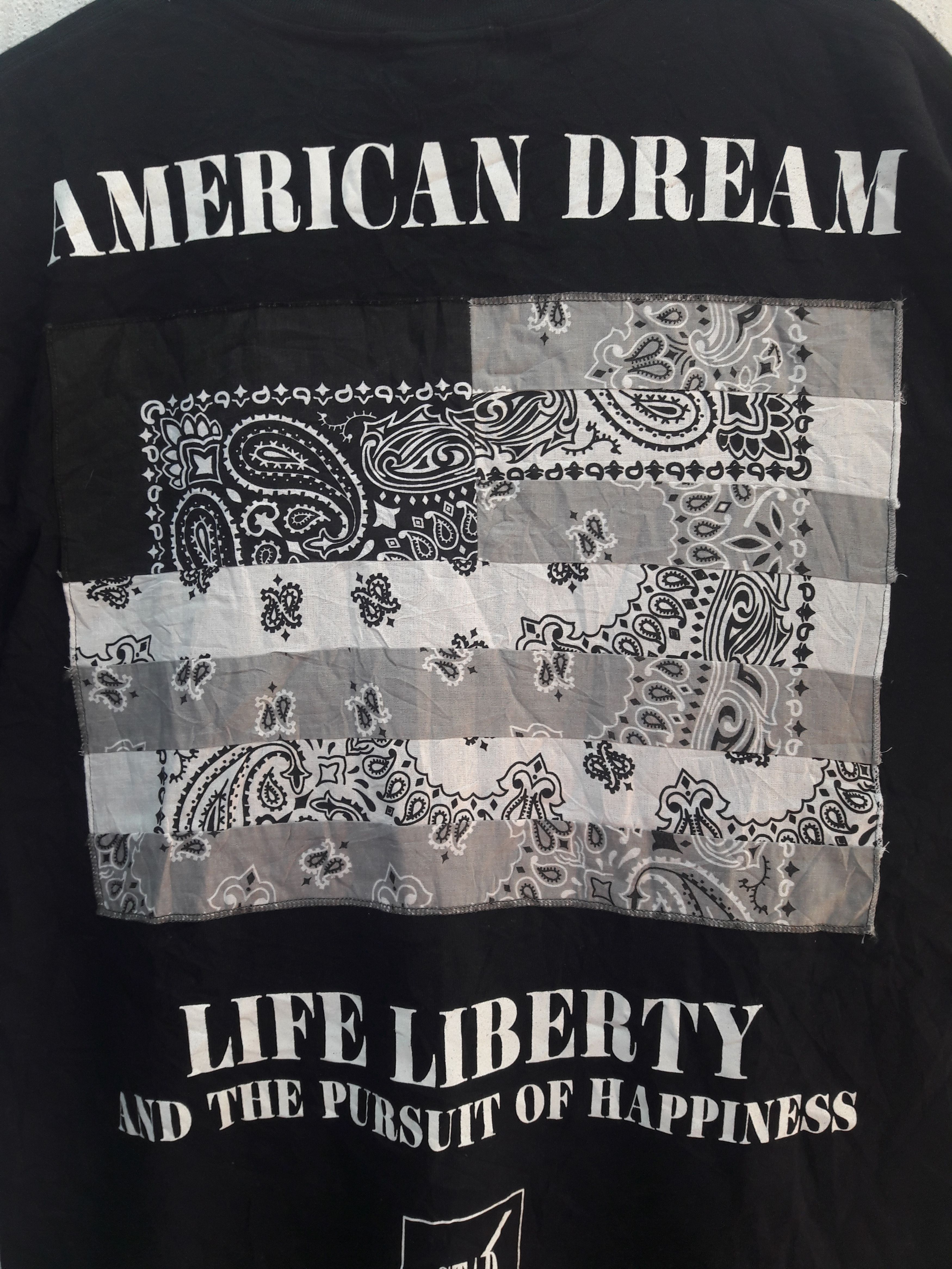 Vintage 🌠American Dream Bandana Patch Tee By Star Lights™ Gallery. Size US XL / EU 56 / 4 - 5 Thumbnail
