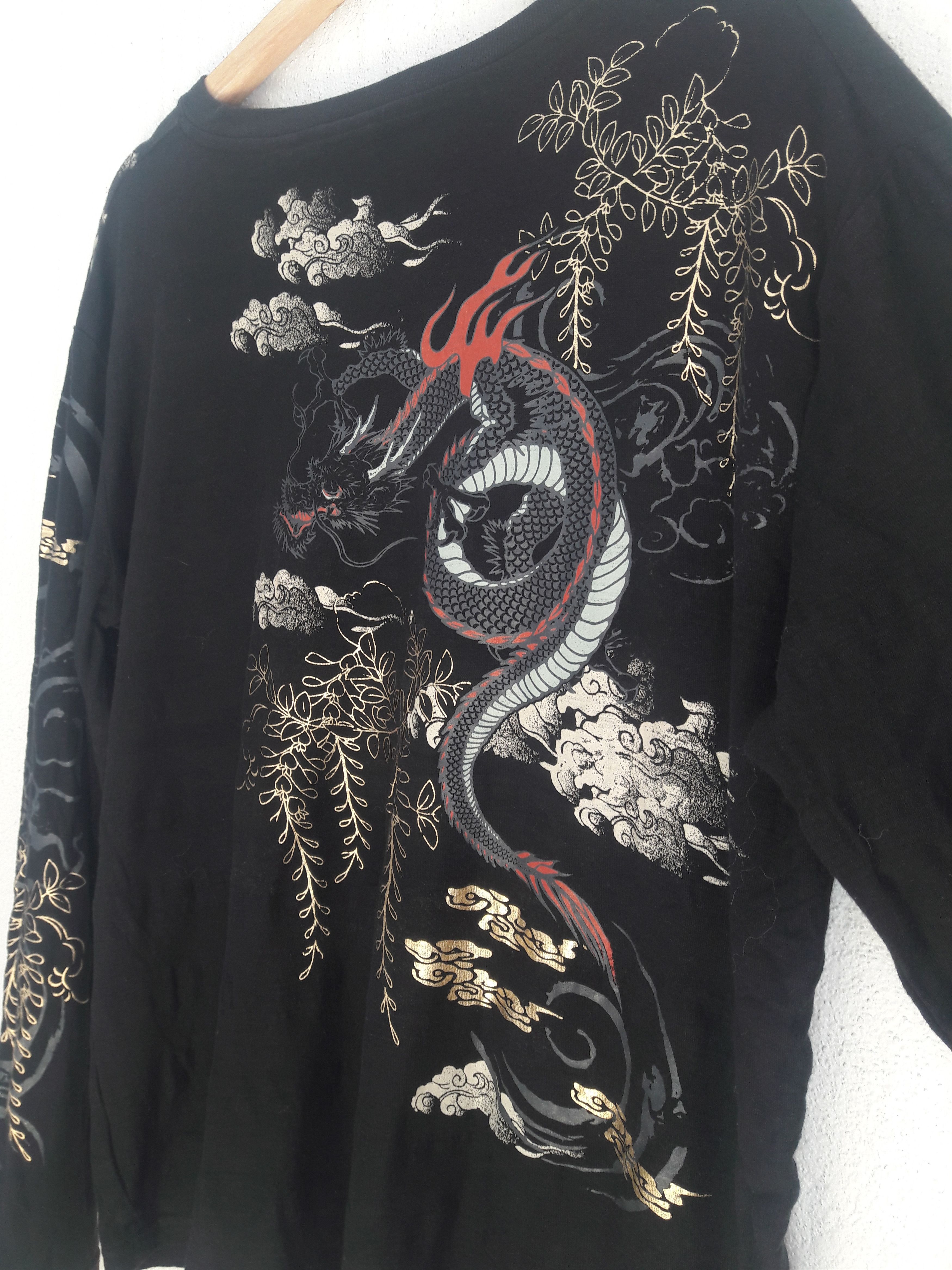 Japanese Brand Sukajan Japan Dragon Embroidery Longsleeves Tee Size US L / EU 52-54 / 3 - 6 Thumbnail