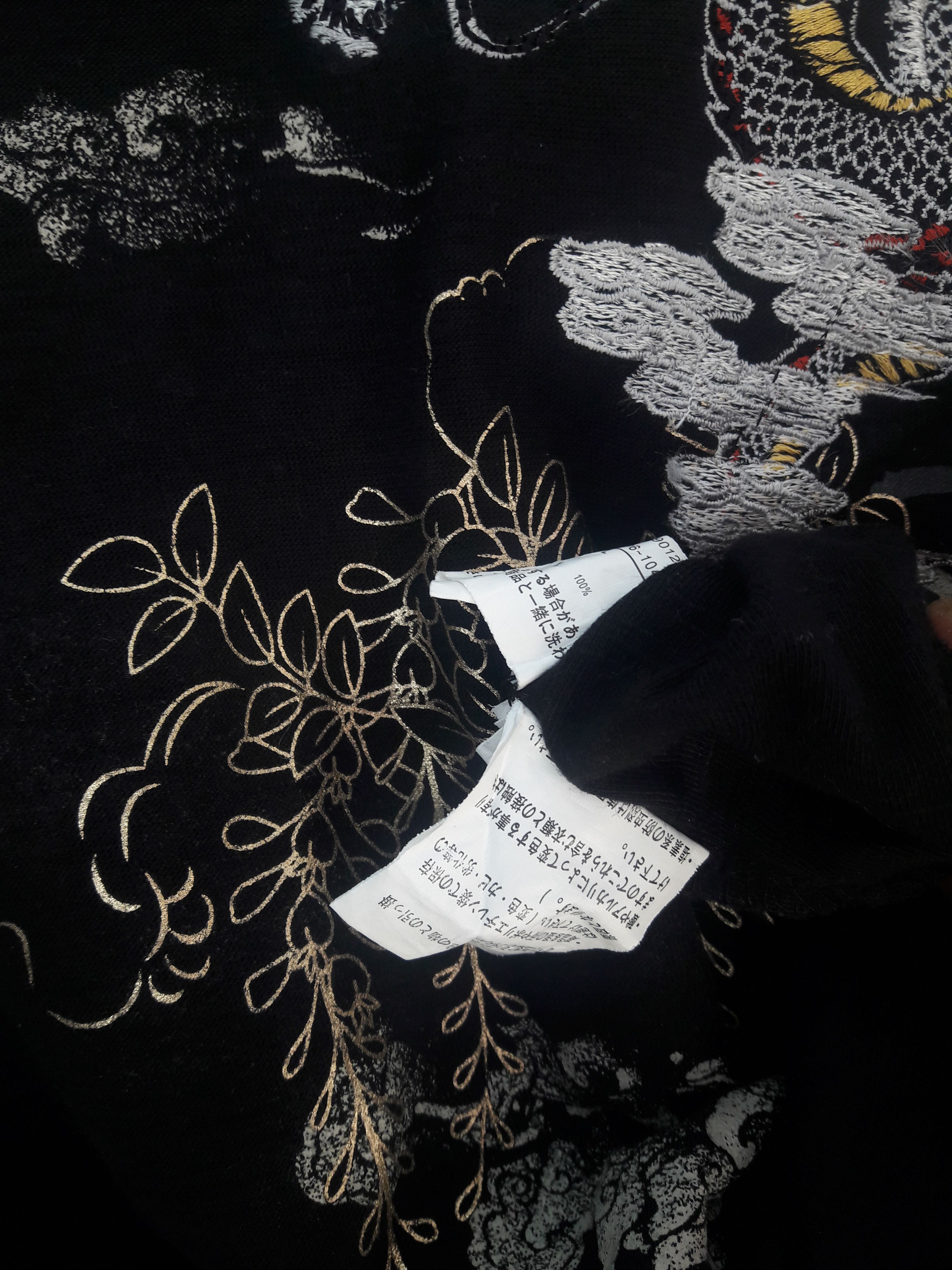 Japanese Brand Sukajan Japan Dragon Embroidery Longsleeves Tee Size US L / EU 52-54 / 3 - 5 Thumbnail