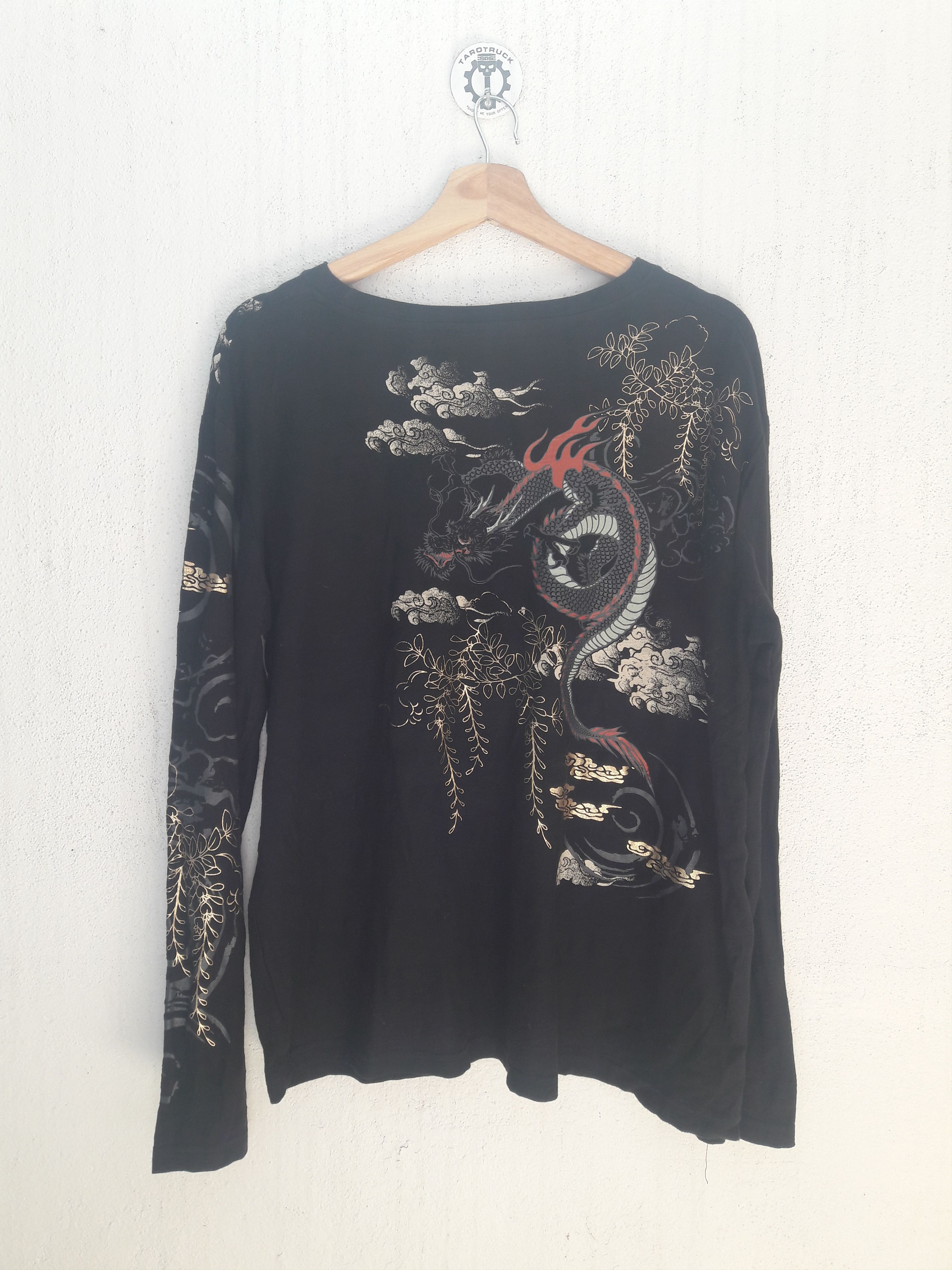 Japanese Brand Sukajan Japan Dragon Embroidery Longsleeves Tee Size US L / EU 52-54 / 3 - 2 Thumbnail