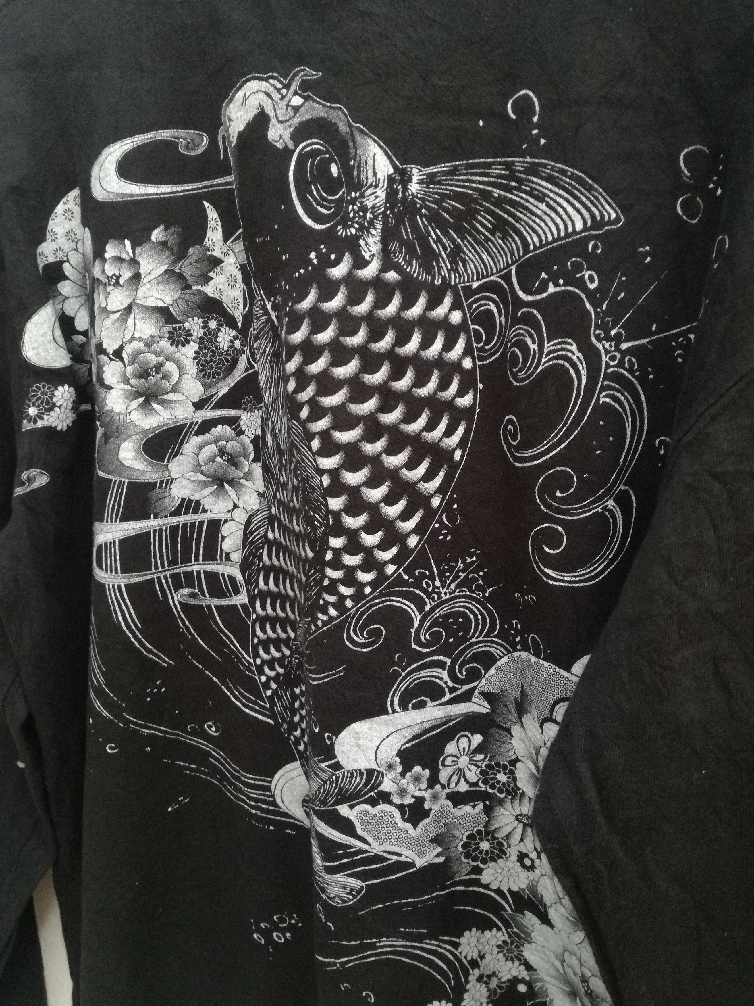 Japanese Brand 🔥GRAB🔥Karakuri Tamashii Koi Fish Japan Tshirt Size US XL / EU 56 / 4 - 3 Thumbnail