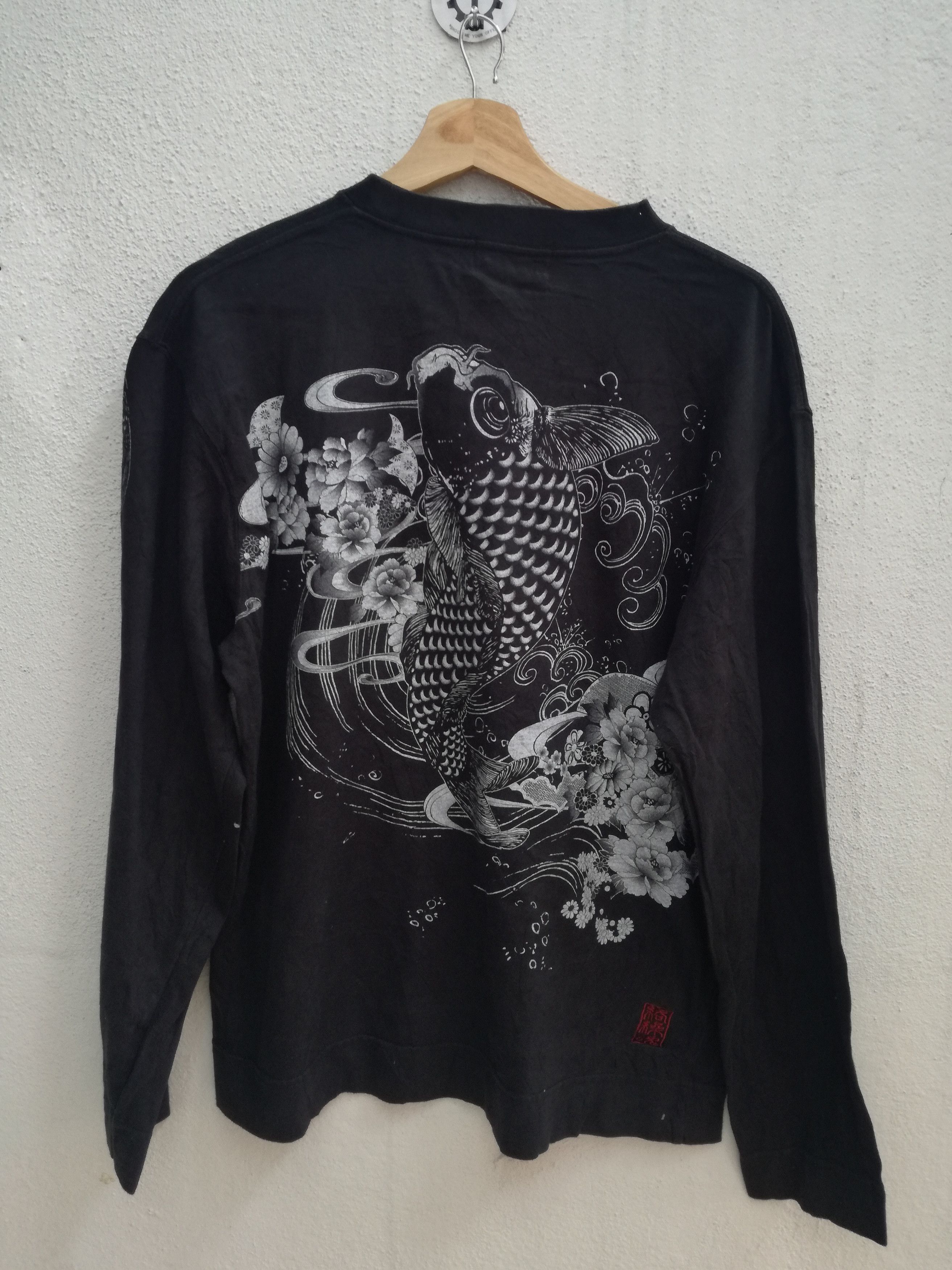 Japanese Brand 🔥GRAB🔥Karakuri Tamashii Koi Fish Japan Tshirt Size US XL / EU 56 / 4 - 4 Thumbnail