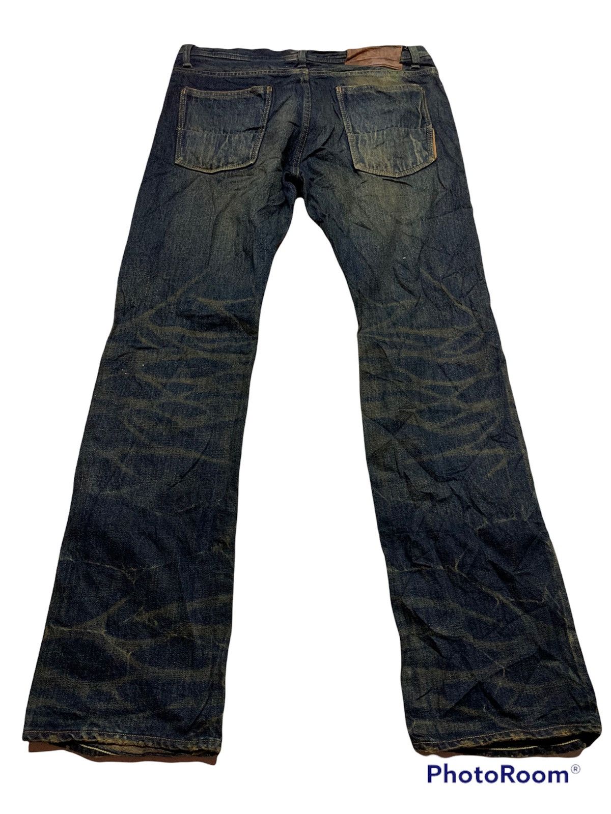 image of Vintage Denim Craft Distressed Denim Jeans in Blue, Men's (Size 34)