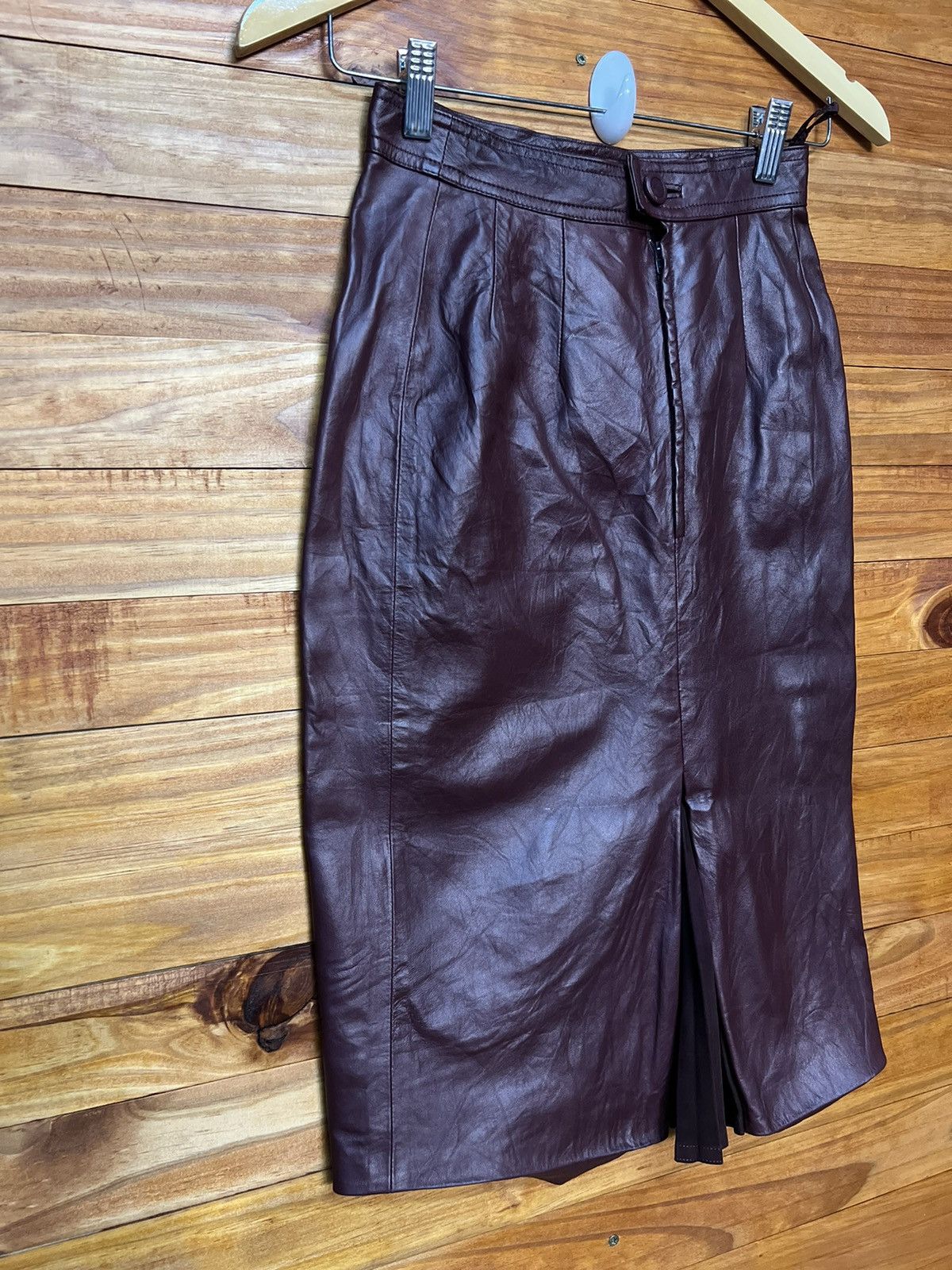 Loewe ARCHIVE🔥LOEWE LEATHER SKIRT Size 24" / US 00 / IT 34 - 5 Thumbnail