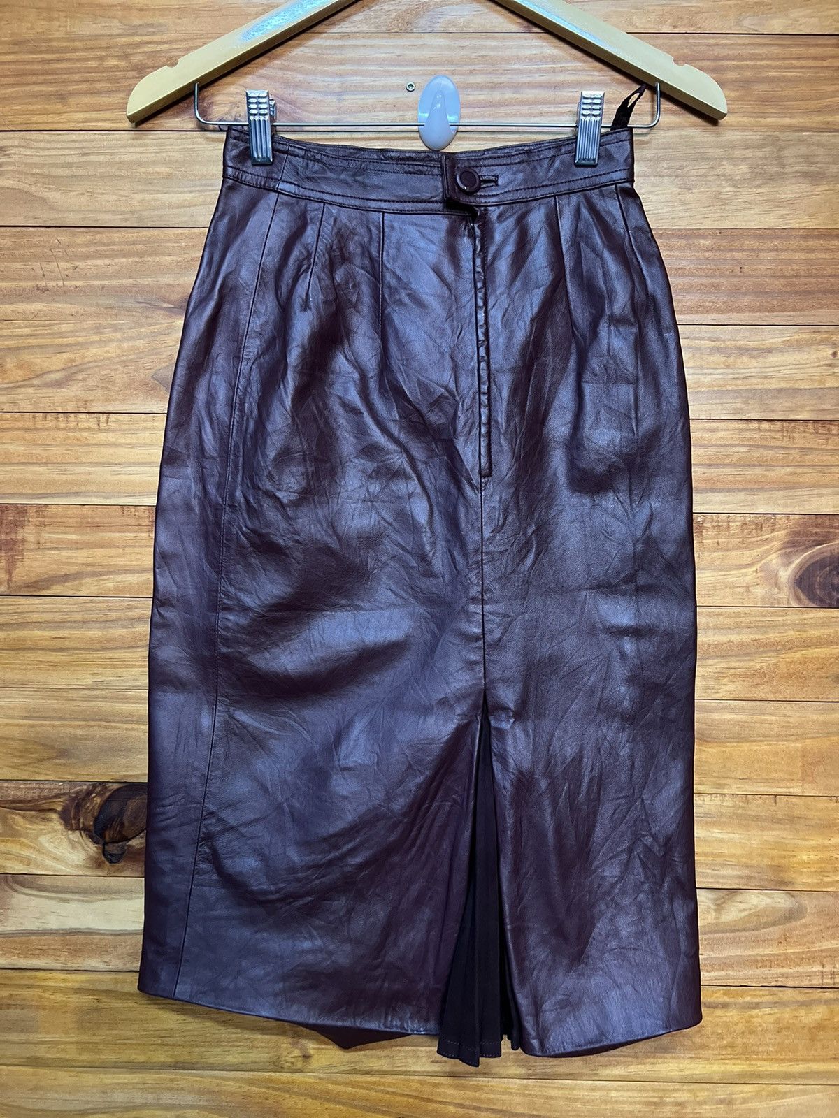 Loewe ARCHIVE🔥LOEWE LEATHER SKIRT Size 24" / US 00 / IT 34 - 4 Thumbnail