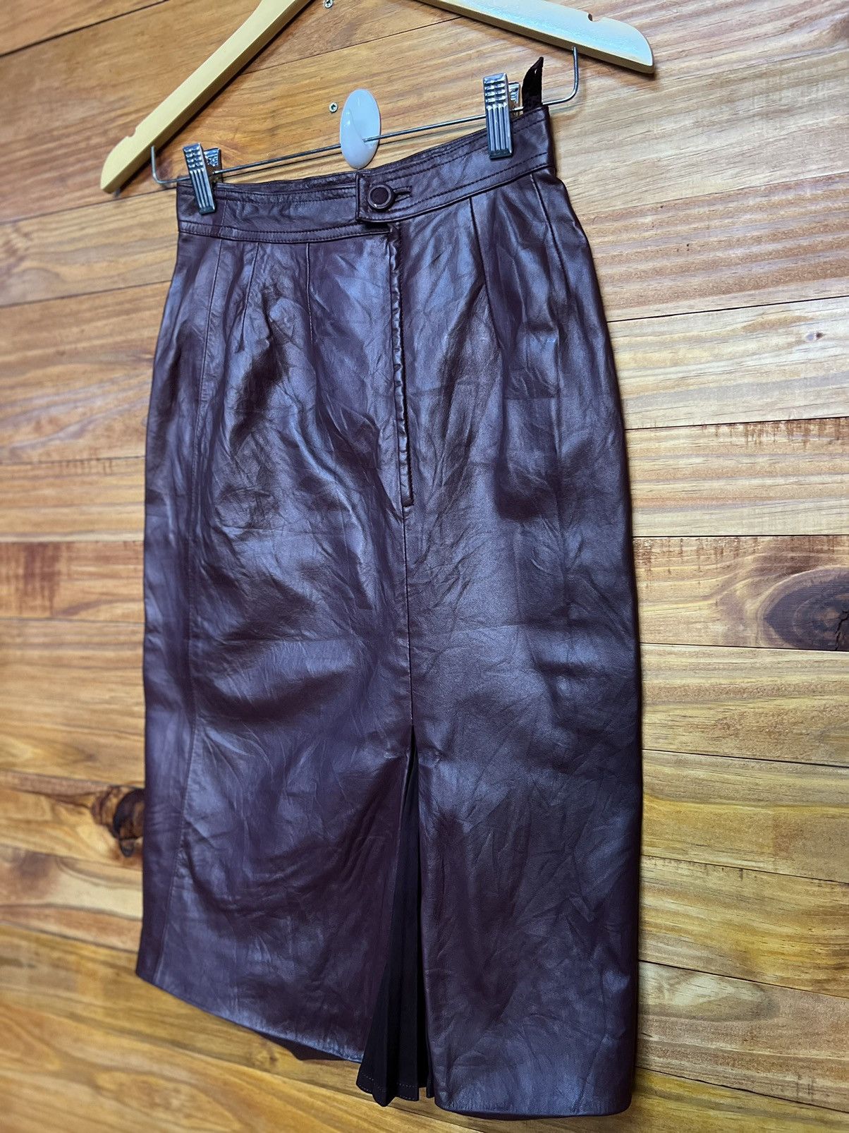 Loewe ARCHIVE🔥LOEWE LEATHER SKIRT Size 24" / US 00 / IT 34 - 6 Thumbnail