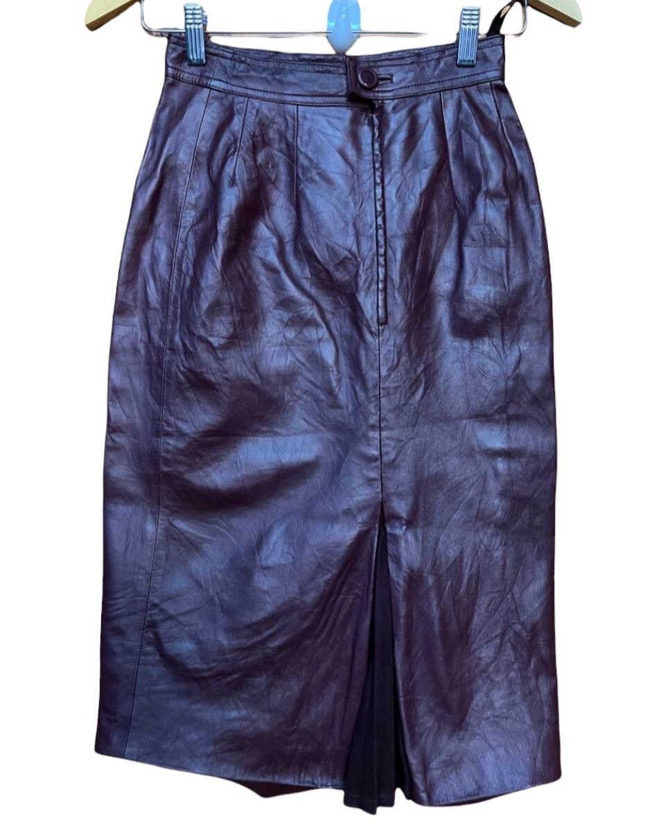 Loewe ARCHIVE🔥LOEWE LEATHER SKIRT Size 24" / US 00 / IT 34 - 2 Thumbnail