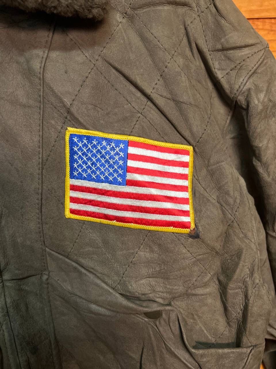 Vintage VINTAGE FAUX FUR AMERICA X SOVIET UNION PATCH LEATHER JACKET Size US M / EU 48-50 / 2 - 10 Thumbnail