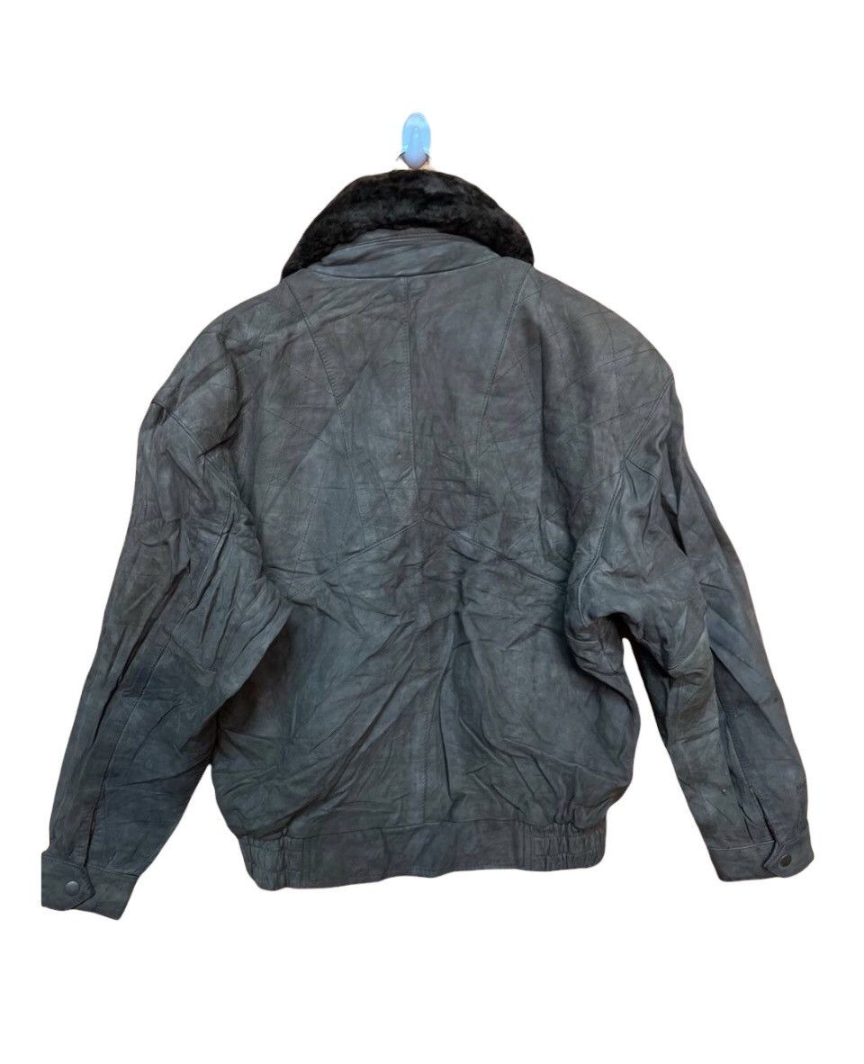 Vintage VINTAGE FAUX FUR AMERICA X SOVIET UNION PATCH LEATHER JACKET Size US M / EU 48-50 / 2 - 2 Thumbnail