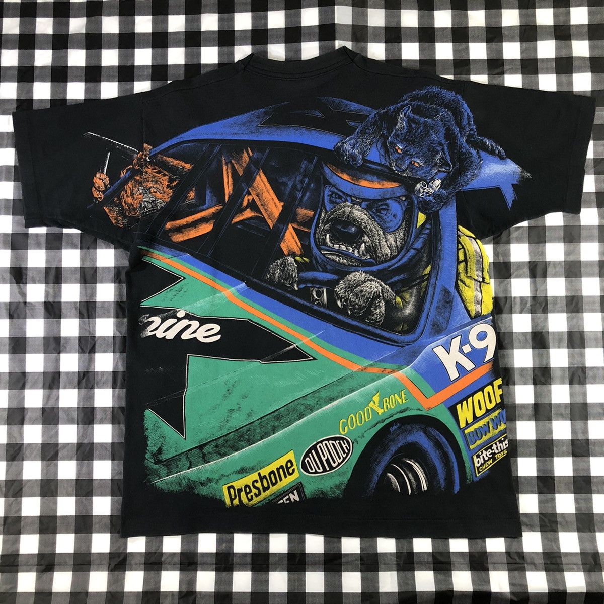 Vintage Nascar K9 Dog Racing Crazy Cats All Over Print 90s Vintage Size US XL / EU 56 / 4 - 2 Thumbnail