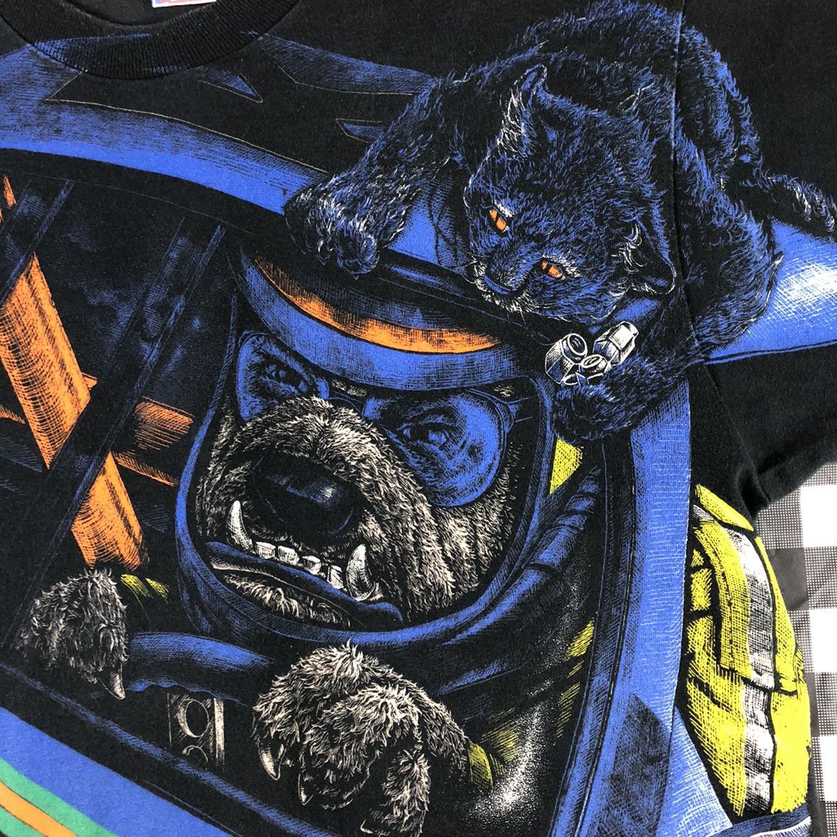 Vintage Nascar K9 Dog Racing Crazy Cats All Over Print 90s Vintage Size US XL / EU 56 / 4 - 4 Thumbnail