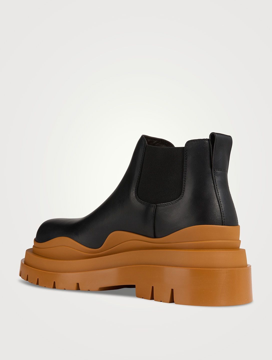 Bottega Veneta NEW 40 Black Burnt Orange Tire Low Chelsea Boots Leather Size US 7 / EU 40 - 2 Thumbnail