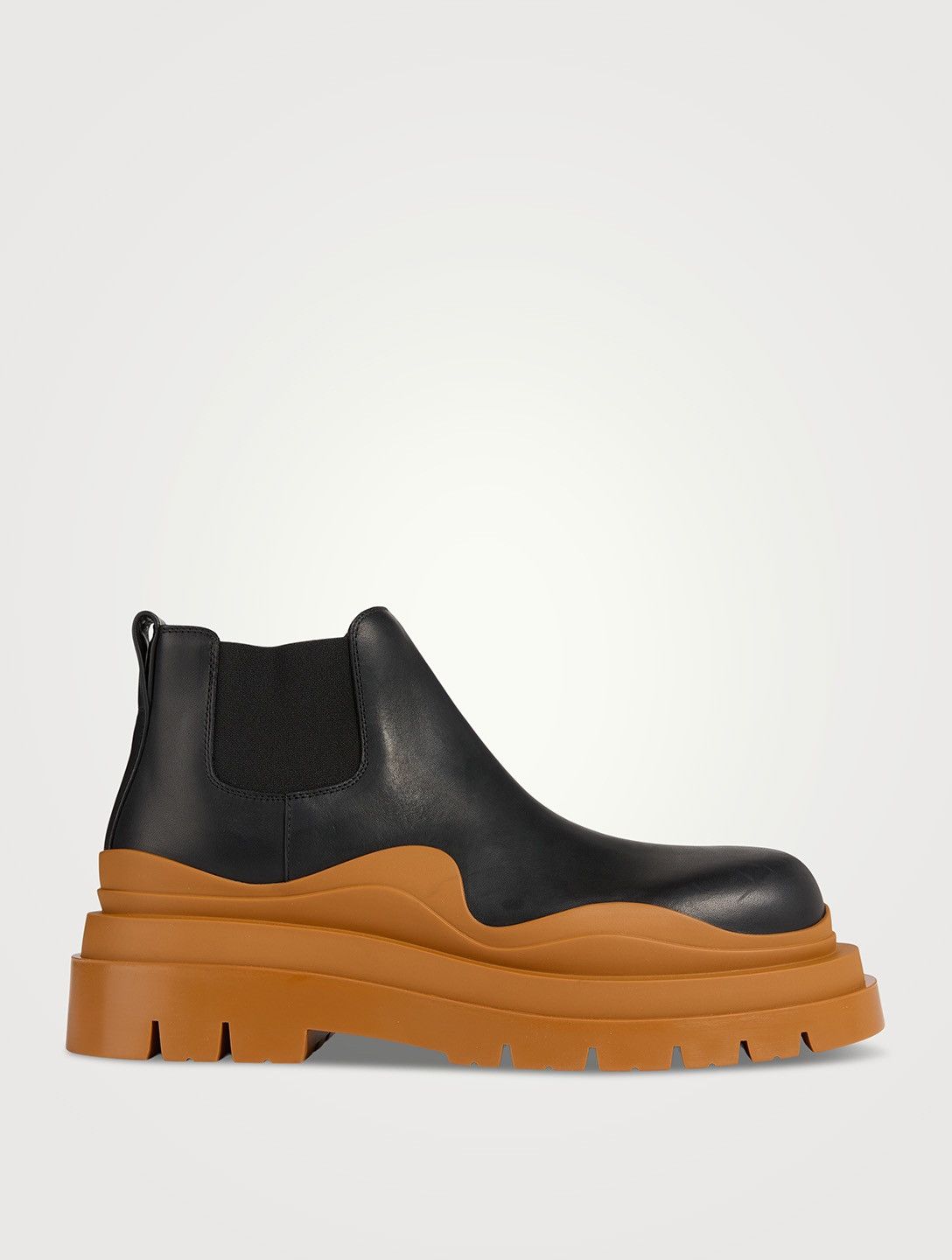 Bottega Veneta NEW 41 Black Burnt Orange Tire Low Chelsea Boots Leather Size US 8 / EU 41 - 2 Thumbnail