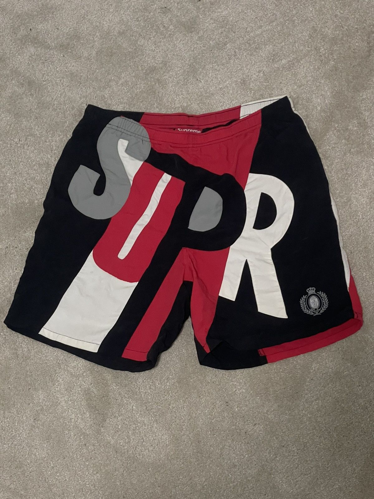 Supreme Supreme Big Letter Water Short Black | Grailed