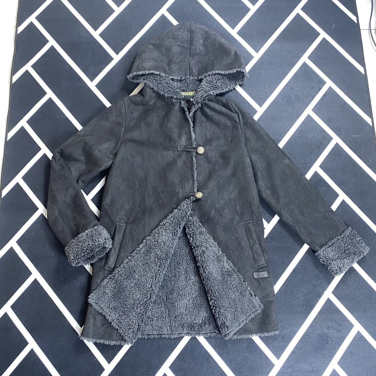 image of Gcw23Vintage Billabong Sherpa Lining Hoodie Duffle Jacket in Black, Women's (Size Medium)
