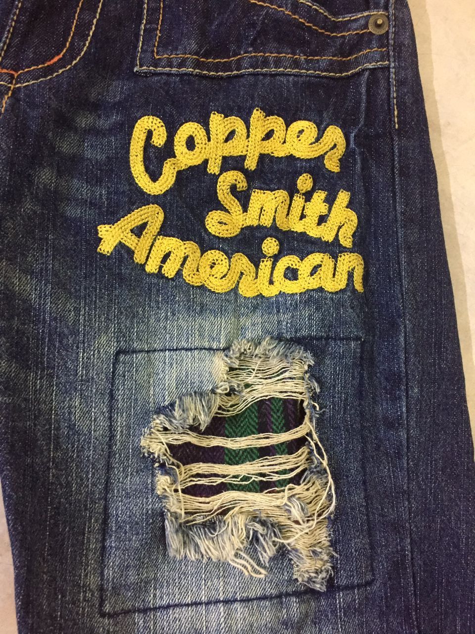 Japanese Brand Copper Smith American patchwork distressed denim jeans Size US 33 - 5 Thumbnail