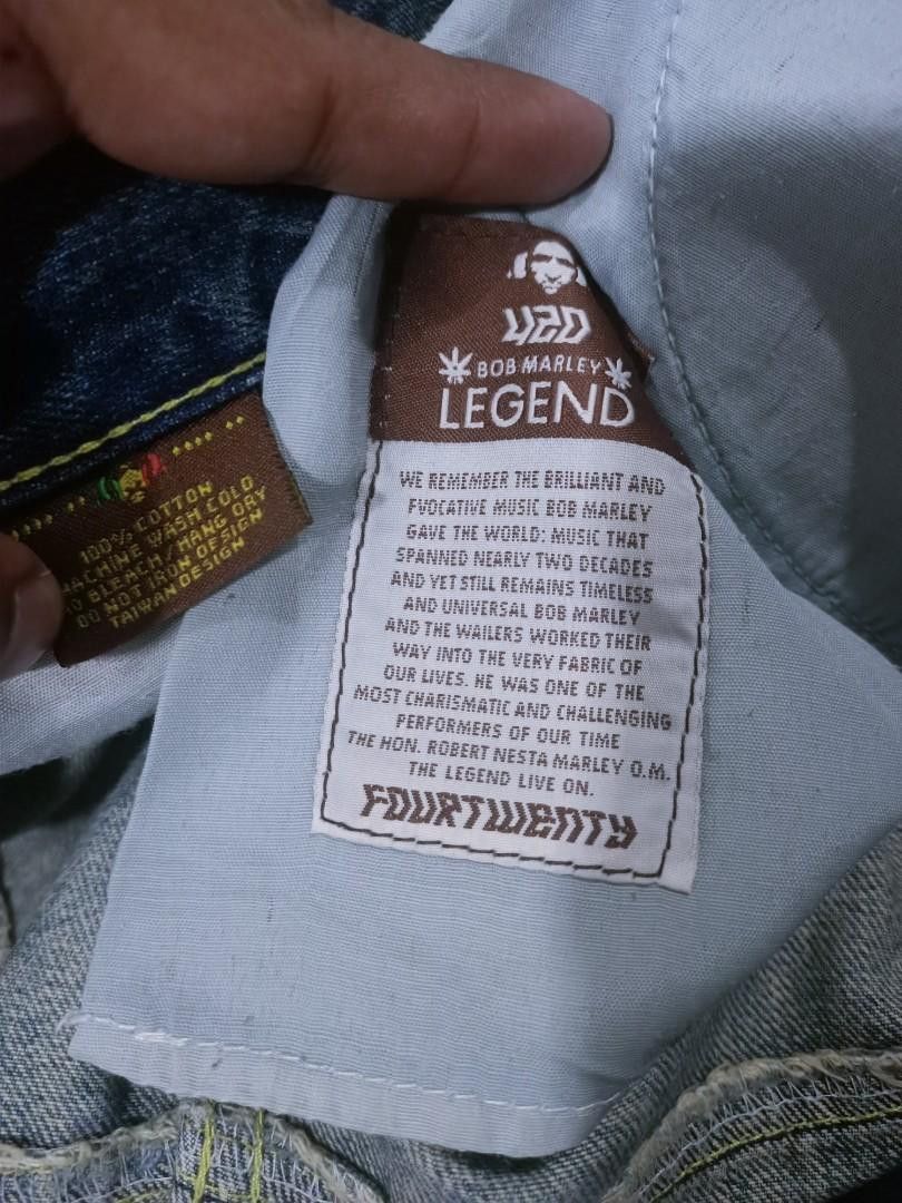 Bob Marley × Vintage bob Marley fourtwenty denim jeans Size US 32 / EU 48 - 8 Thumbnail