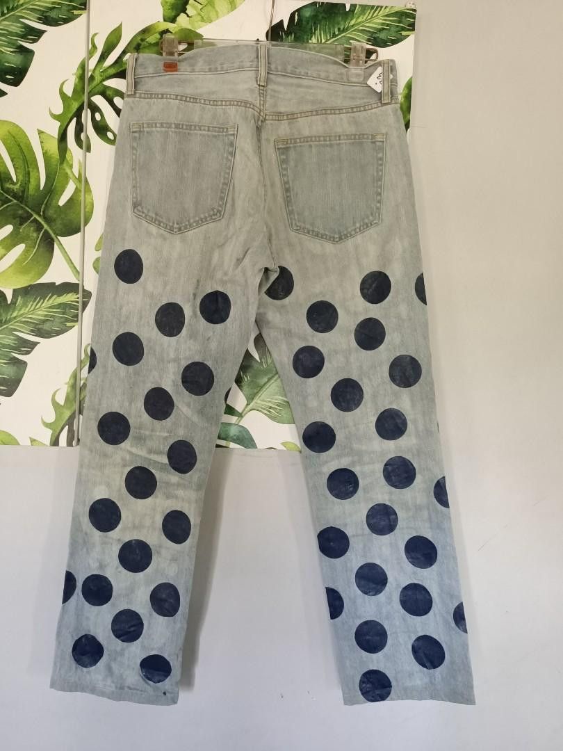 Japanese Brand × Uniqlo Japanese Uniqlo UJ Polka Dot Paint Custom Jeans Size US 33 - 3 Thumbnail