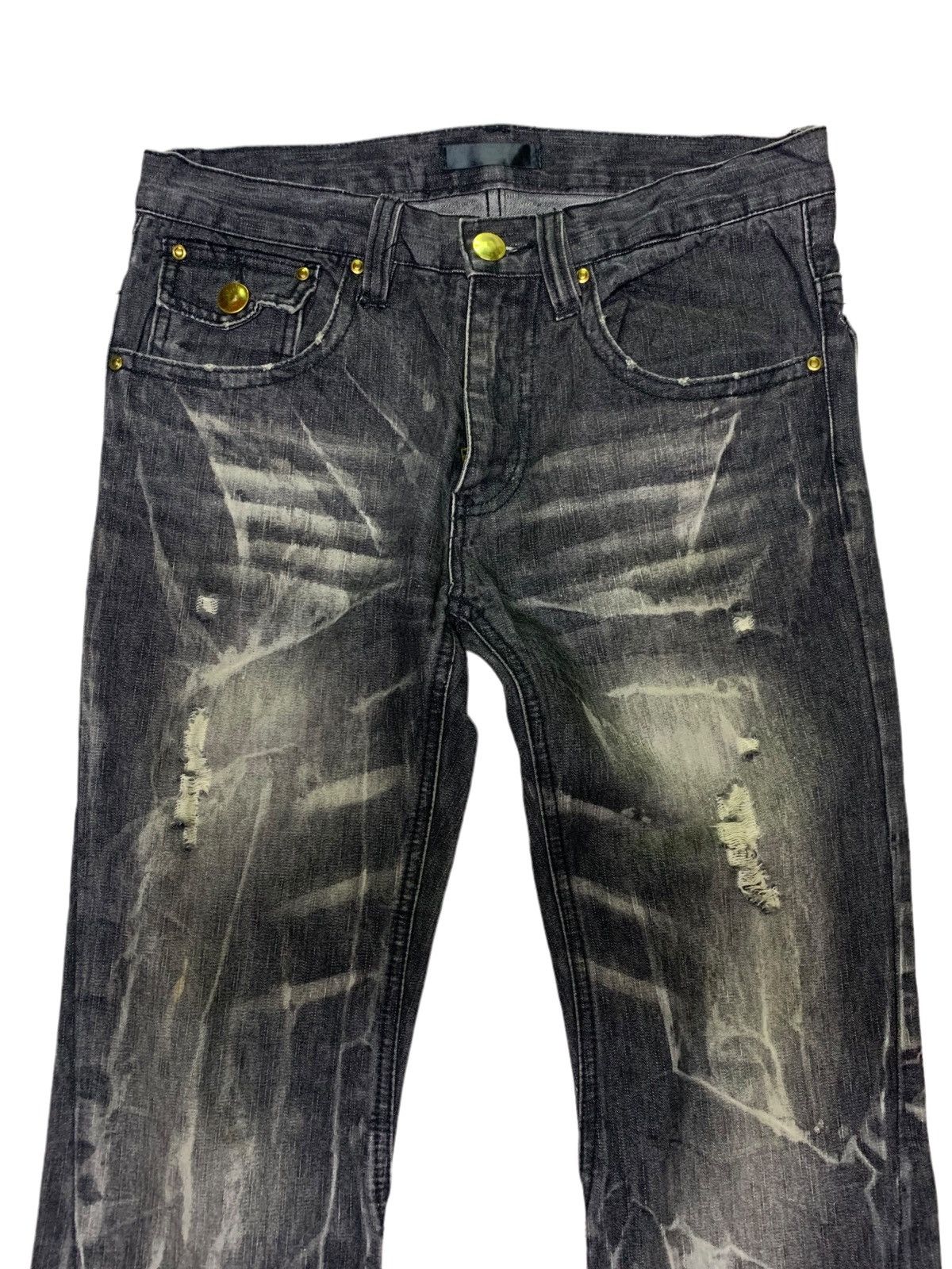 Designer Black baccara distressed jeans Size US 32 / EU 48 - 2 Thumbnail