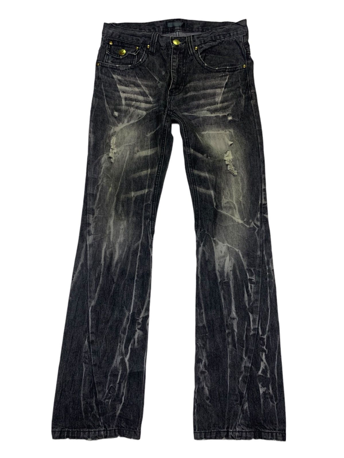 Black baccara distressed jeans