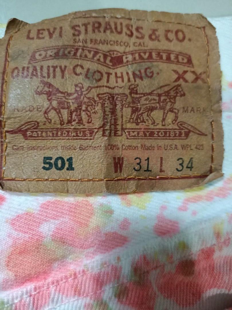 Levi's Vintage Levi’s 501 – 1994 Rainbow Tie-Dye (Made in USA) Size US 31 - 7 Thumbnail