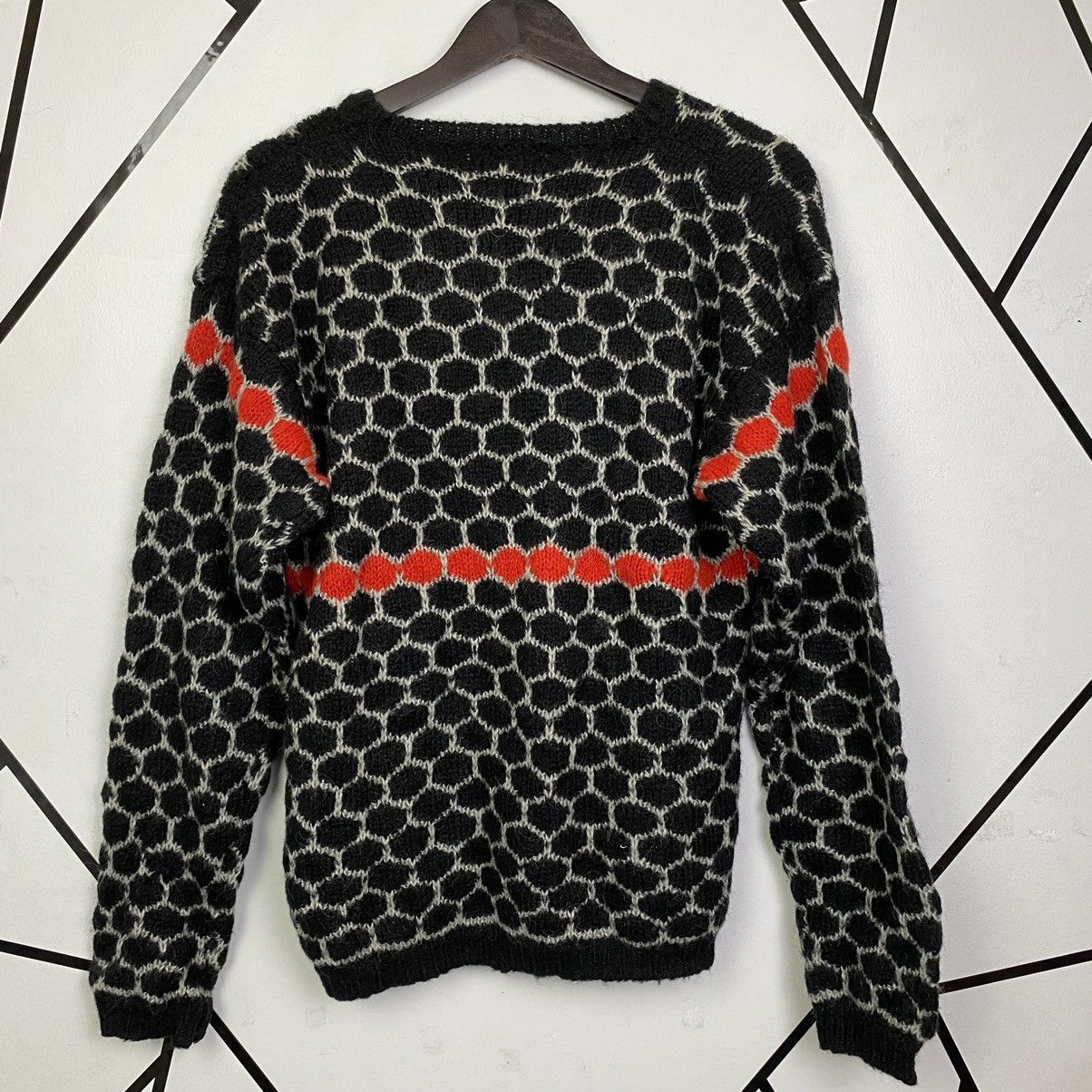 Aran Isles Knitwear × Japanese Brand Vintage Japanese Brand Honeycomb Mohair Wool Knitwear Jumper Size L / US 10 / IT 46 - 5 Thumbnail