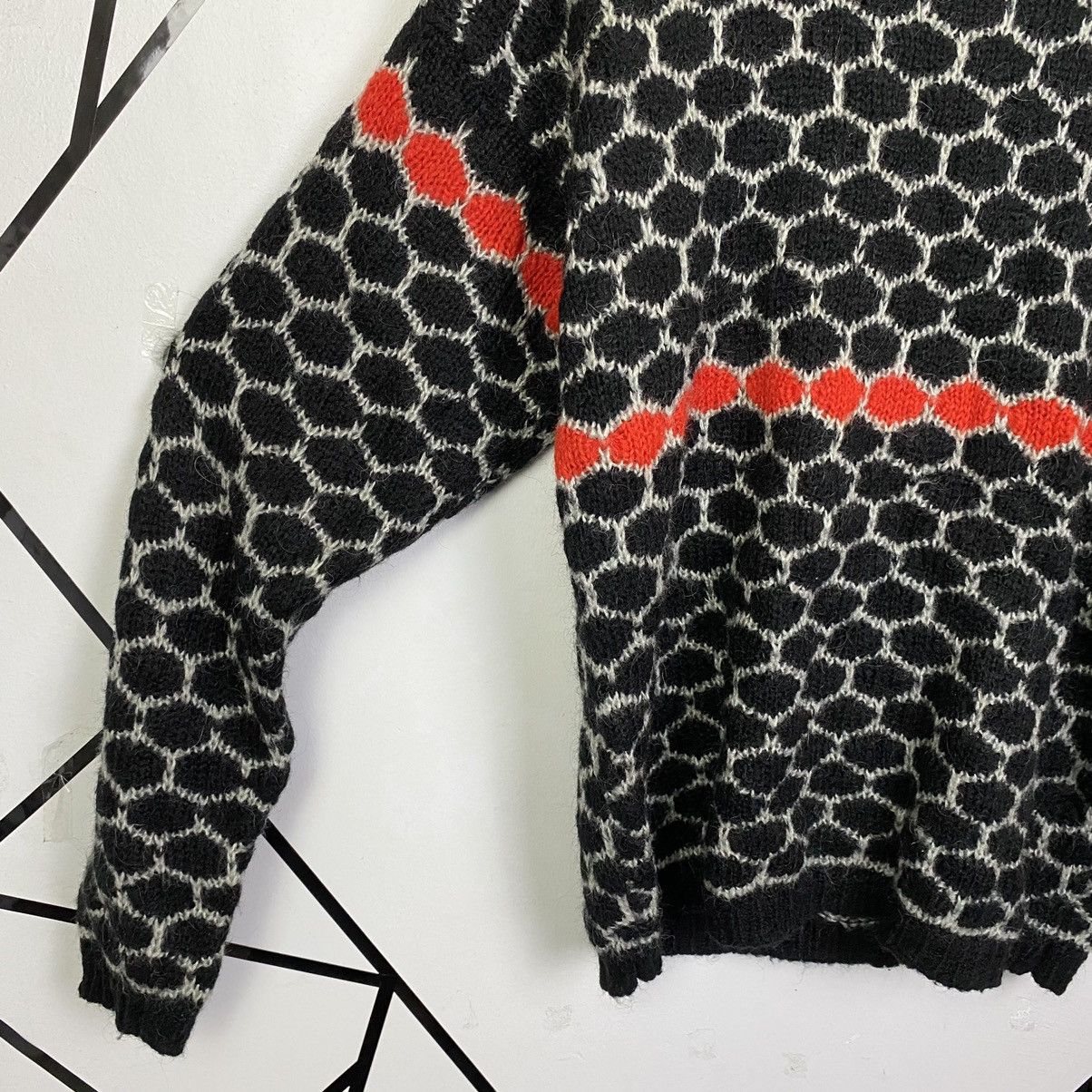 Aran Isles Knitwear × Japanese Brand Vintage Japanese Brand Honeycomb Mohair Wool Knitwear Jumper Size L / US 10 / IT 46 - 3 Thumbnail